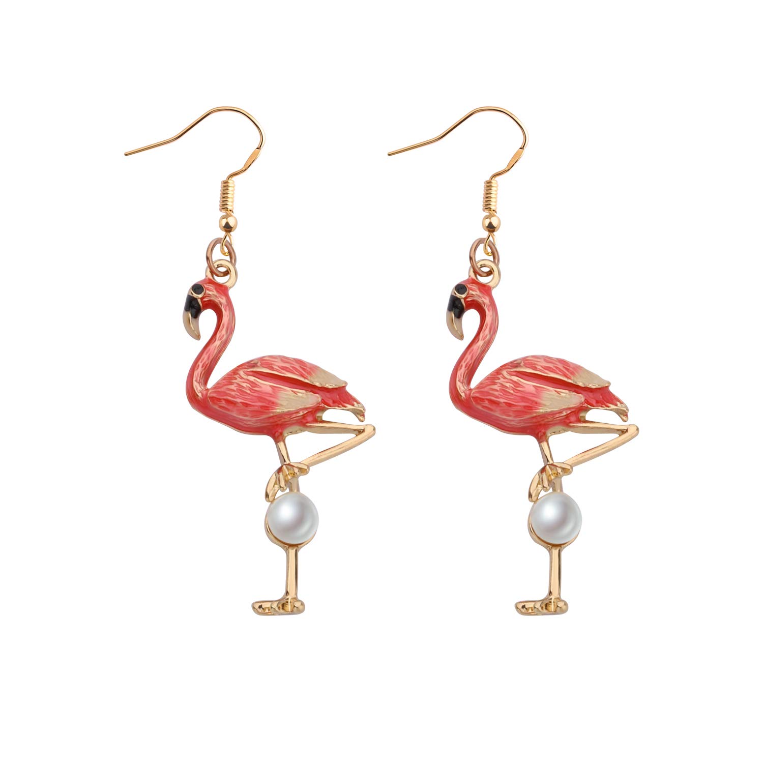 Pink Flamingo Dangle Earrings for Women - Unique Flamingo Lover Gift, Romantic Bird Jewelry - Perfect for Summer Parties, Beach Vacations & Tropical Themed Events
