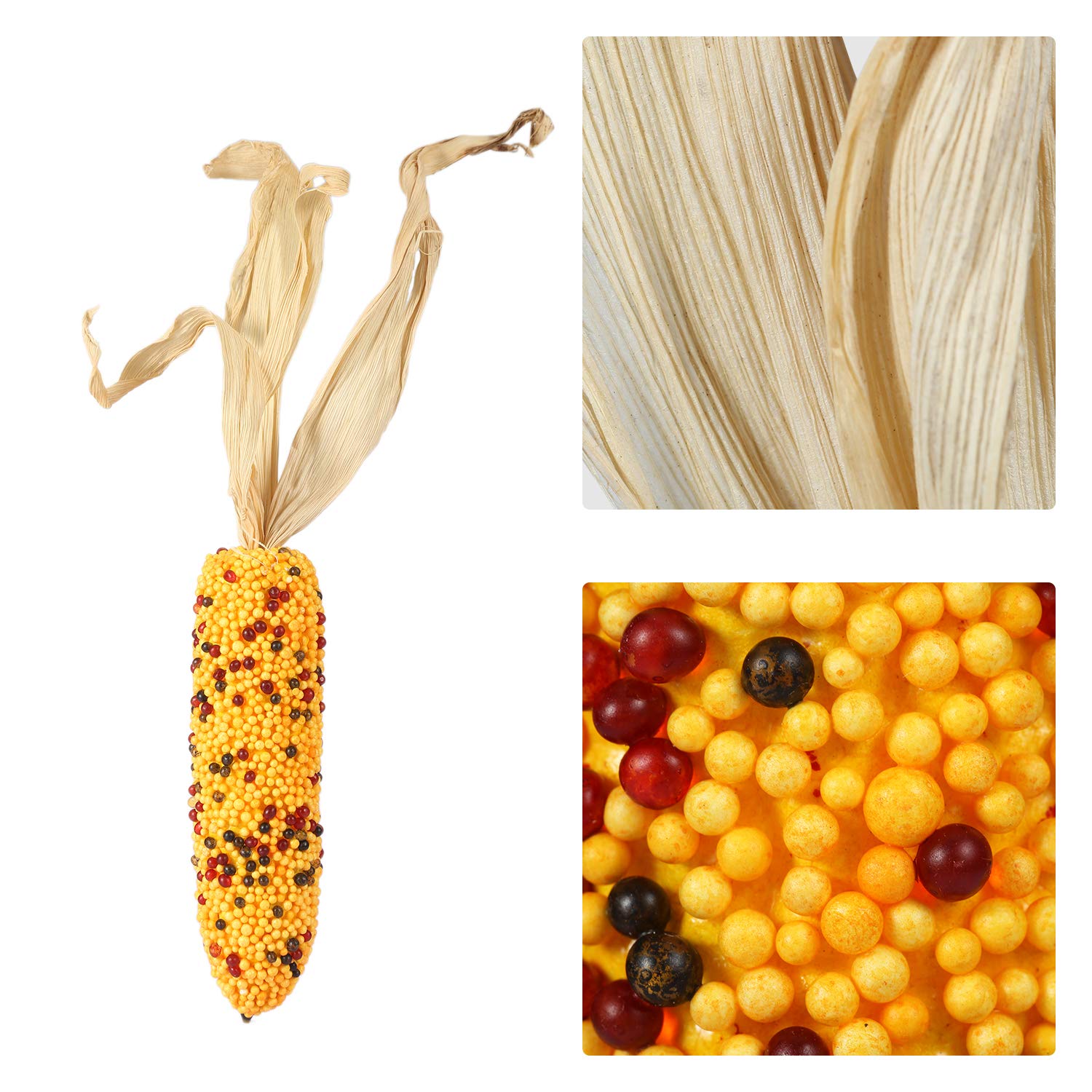6 Pack Artificial Corn Decorations - Indian Corn Design for Fall Harvest, Thanksgiving, and Home Decor