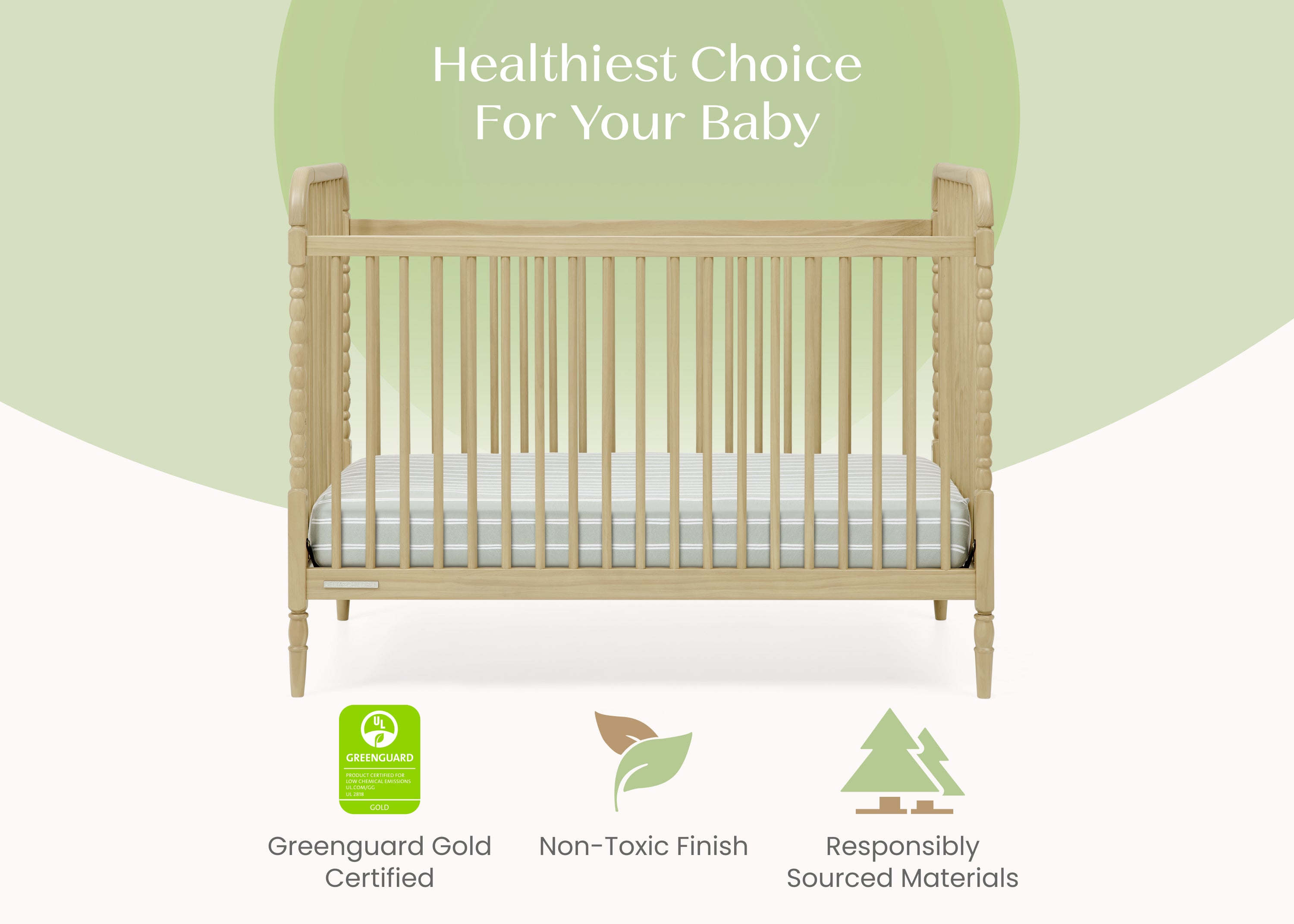 Serena 4-in-1 Convertible Baby Crib - Toddler Bed, Daybed & Full-Size Bed Conversion - Safe Nursery Furniture for Newborns to Teens - Perfect for Bedrooms, Daycare Centers & Guest Rooms