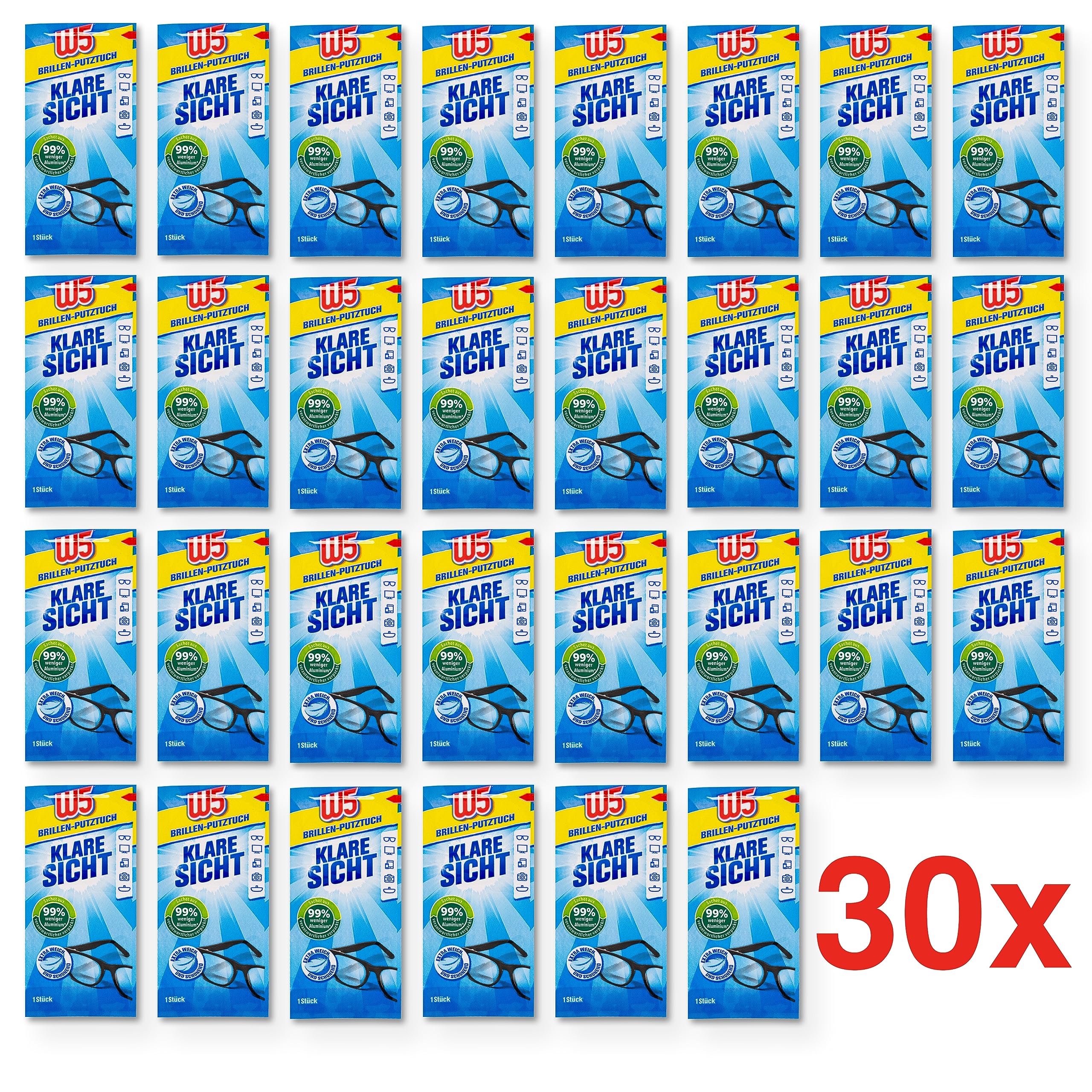 30 Pack Premium Cleaning Wipes for Glasses, Cameras, Binoculars, Car Mirrors & Electronics - Safe for iPhone, Android Phones, TVs, Computer Screens & Helmet Visors - Perfect for Home, Office & Travel Use