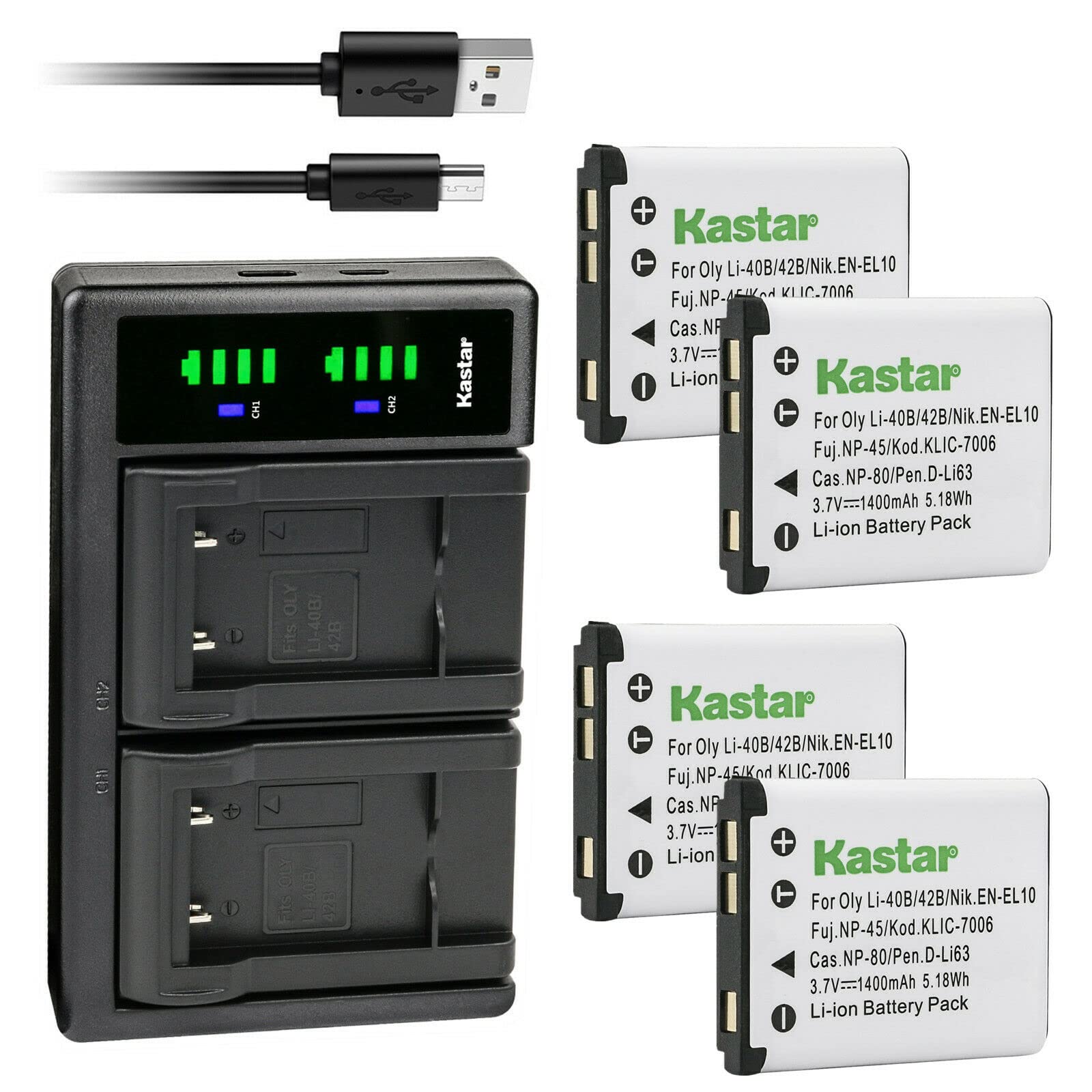 Kastar 4-Pack BP-DC17 Replacement Batteries & LTD2 USB Charger for Leica Sofort Camera - Compatible with Leica BP-DC17 Lithium-Ion Battery & BC-DC17 Charger - Perfect for Travel, Instant Photography & Everyday Use