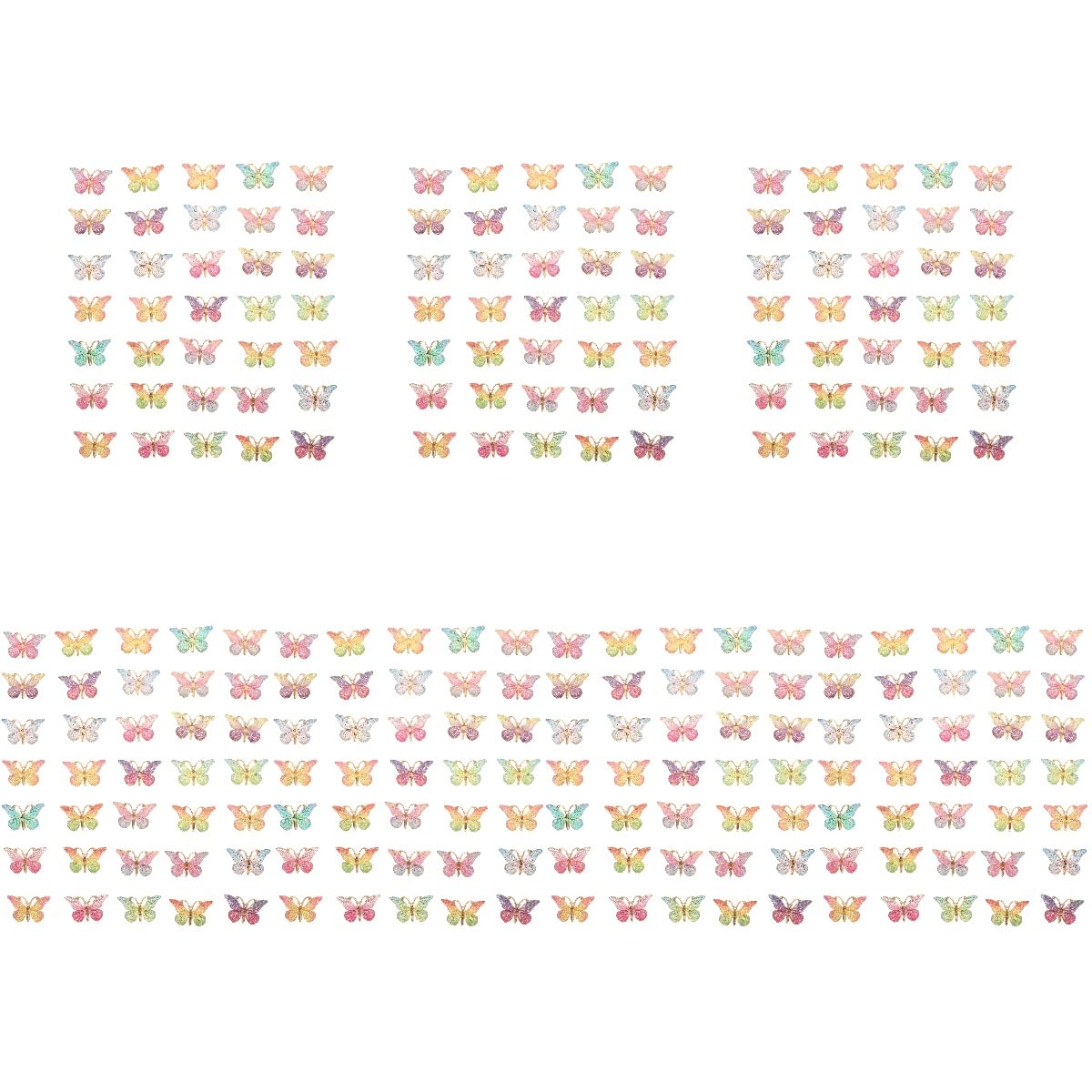 VICASKY 350pcs Colorful Butterfly-Shaped Resin Charms & Bear Patches for DIY Phone Case Decorations - Perfect for Jewelry Making, Scrapbooking, and Craft Projects