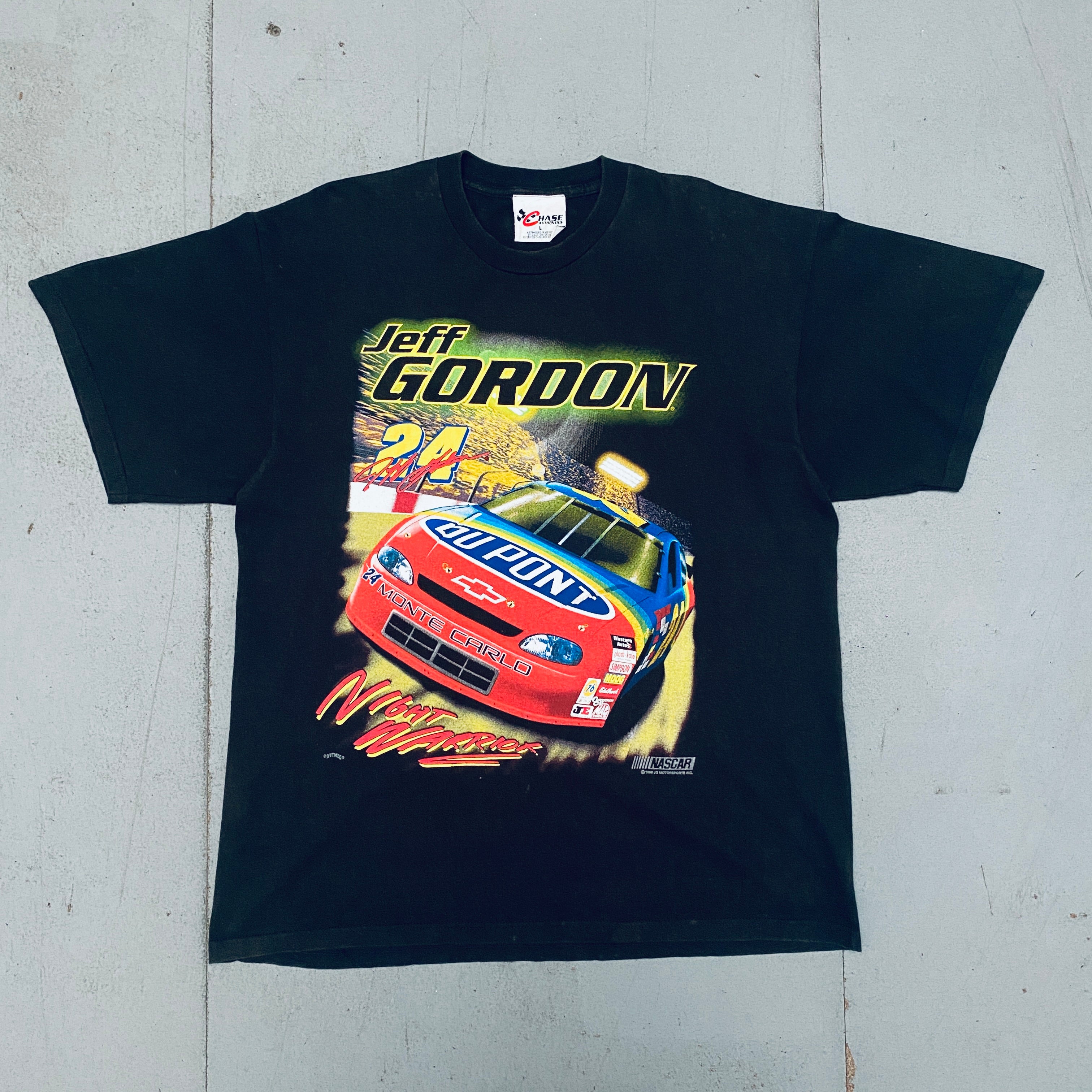 1998 Jeff Gordon NASCAR Authentic All Over Print T-Shirt (Large) - Vintage Racing Fan Apparel for Collectors & Race Day Events
