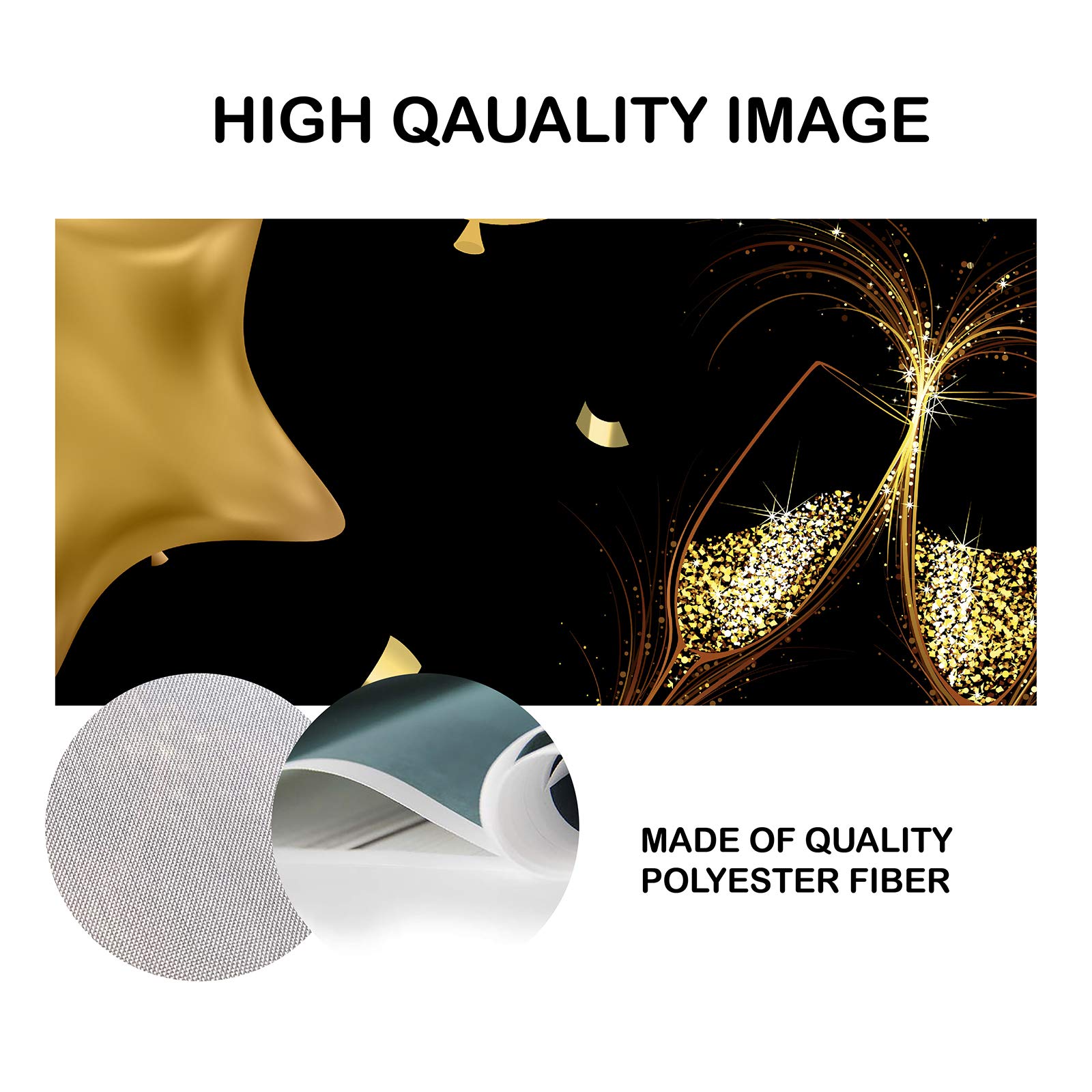Blue & Gold Glitter Happy Birthday Backdrop Banner - 71x49 Inch Party Decor for Photo Booth, Cake Table, Wall Decorations | Premium Birthday Party Supplies for Adults & Kids Celebrations