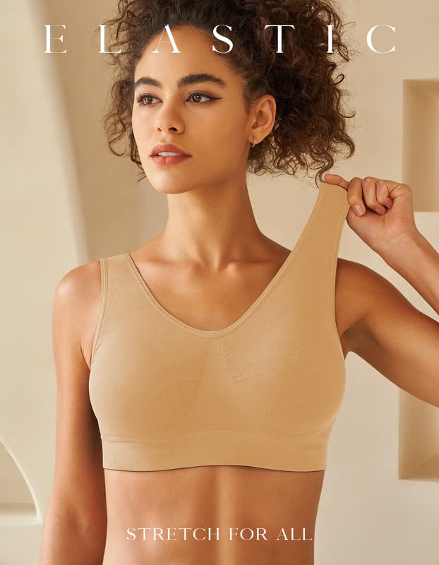 Best Women's Sports Bras 3 Pack - Seamless Stretchy Yoga Bras for Running, Gym & Workout - Comfortable Support for Active Women