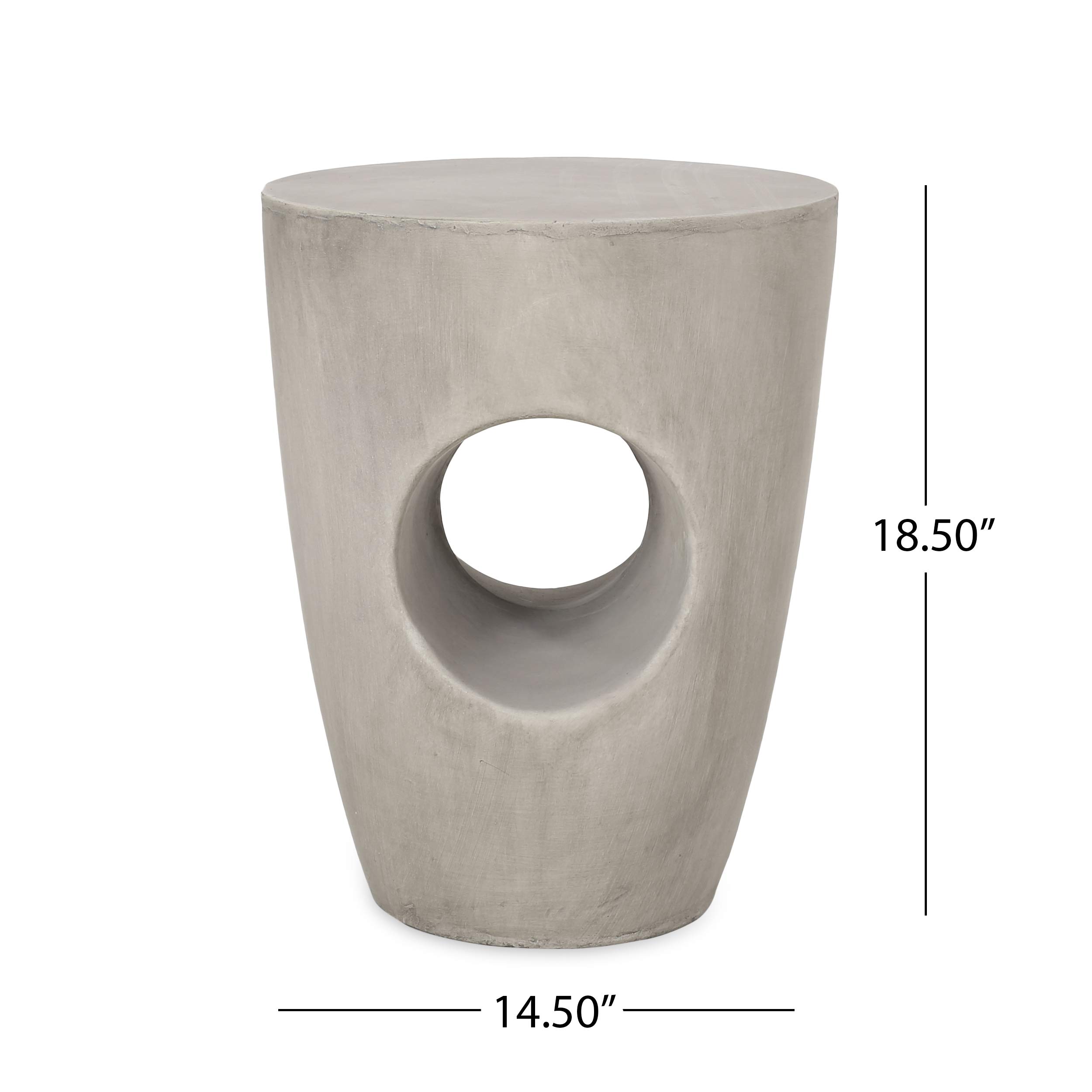 Christopher Knight Home Samuel Indoor Contemporary Lightweight Accent Side Table - Concrete Finish | Modern End Table for Living Room, Bedroom & Office Decor