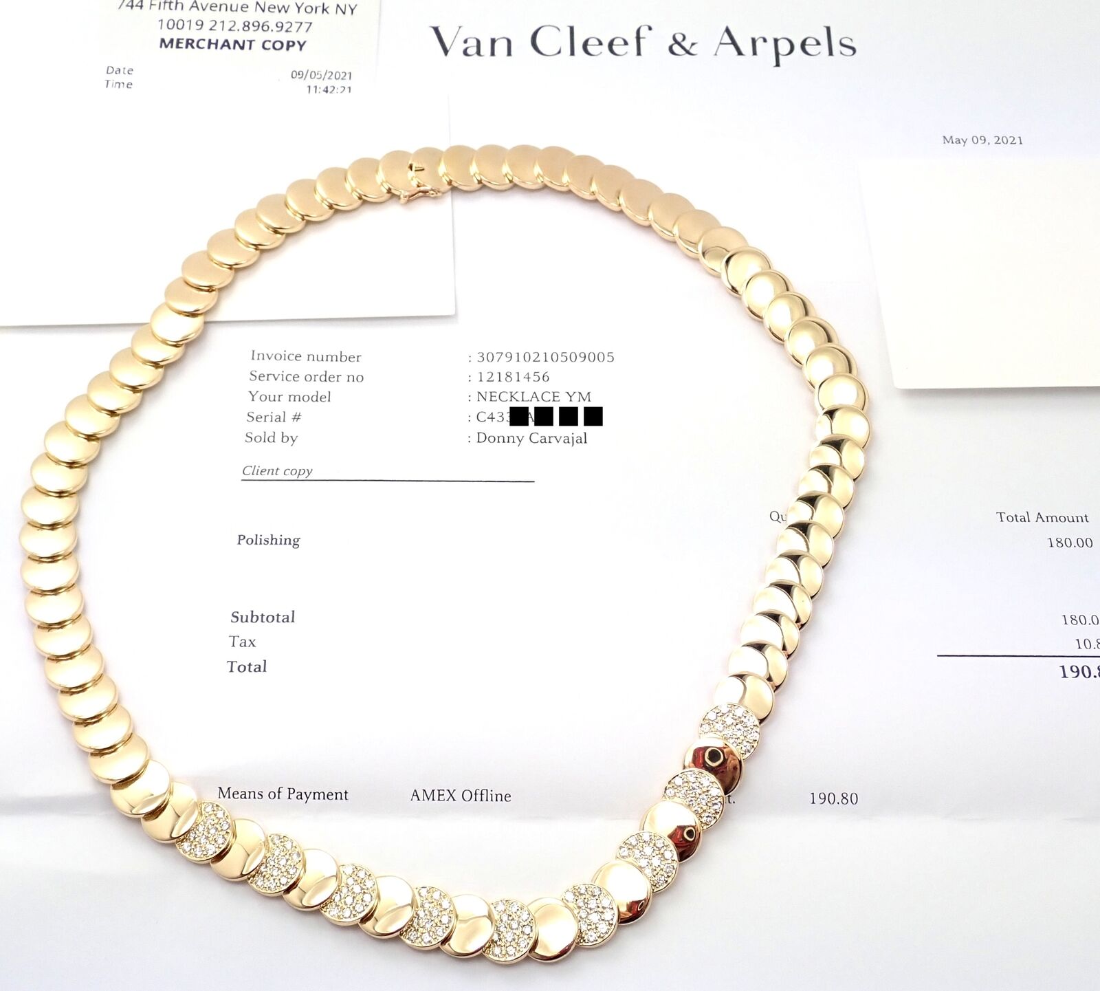 Vintage Van Cleef & Arpels 18k Yellow Gold Diamond Disc Necklace - Authentic Luxury Jewelry for Women, Perfect for Weddings, Anniversaries & Special Occasions