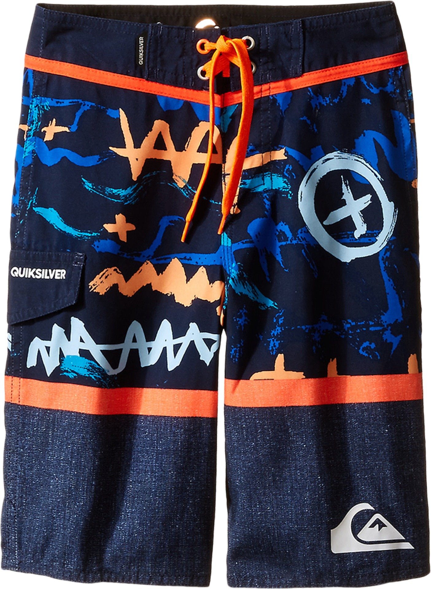 Quiksilver Boys' Remix Trunk Swim Shorts - Quick-Dry UPF 50+ Swimwear for Kids, Navy Blue Beach & Pool Swim Trunks, Size 30 (20 Big Kids) - Perfect for Summer Swimming, Water Sports & Vacation