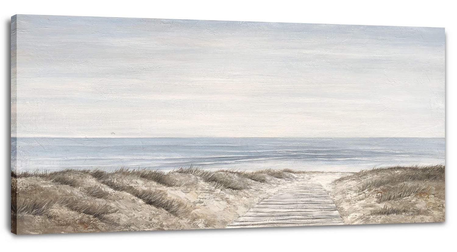 Yihui Arts Large Beach Scene Canvas Wall Art - Coastal Style Framed Painting for Bedroom, Living Room & Office Decor | Ocean Themed Home Decoration | Perfect for Beach House, Vacation Rental & Seaside Decor