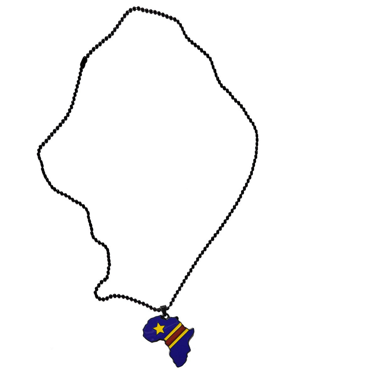 Democratic Republic of Congo Flag Pendant Necklace - African Map Jewelry for Men & Women - Patriotic Gift, Travel Souvenir & Cultural Accessory