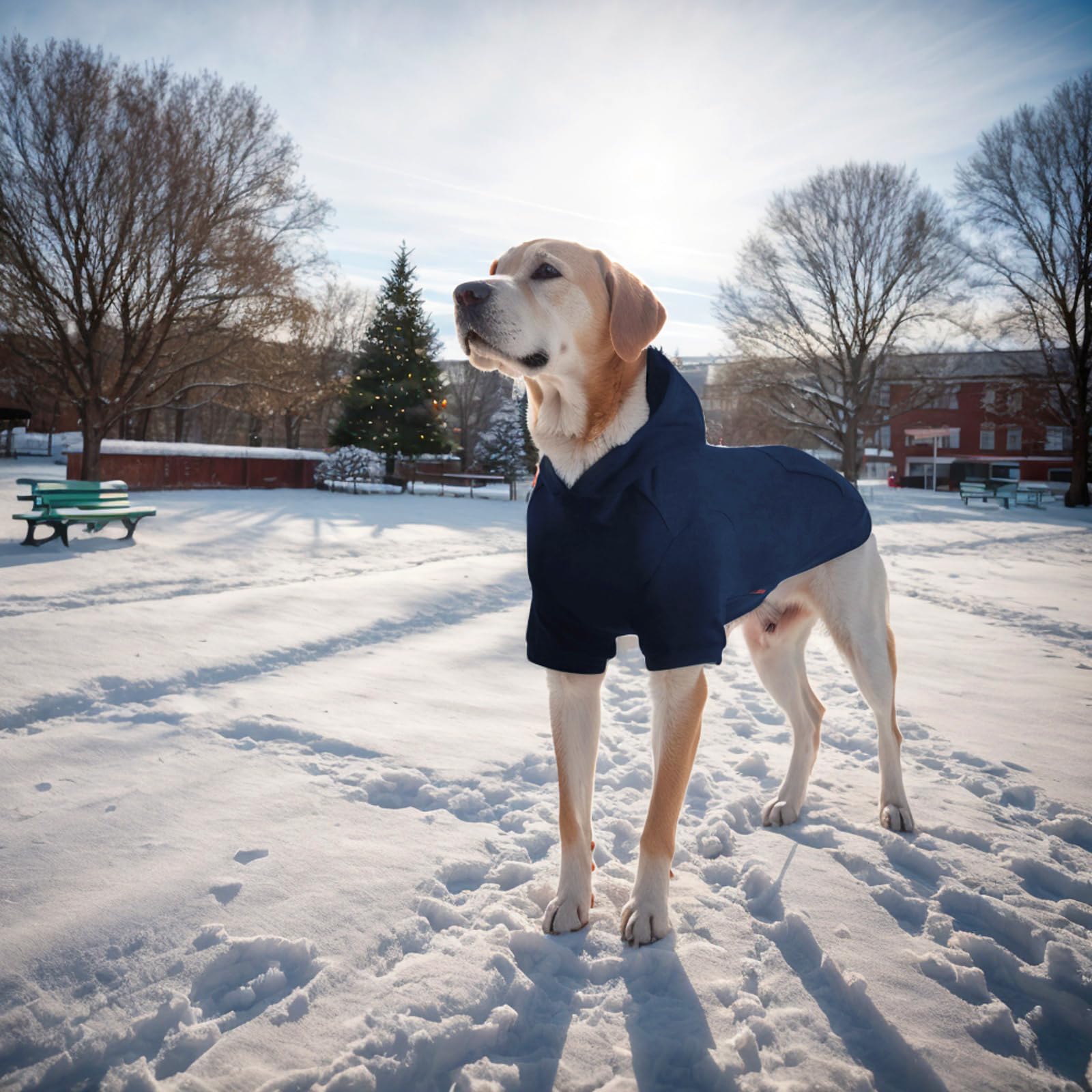 Premium Soft Cotton Dog Hoodie with Leash Hole & Pocket - Cozy Puppy Sweater for Small Medium Large Dogs (XX-Large, Navy Blue) - Perfect for Winter Walks & Outdoor Adventures