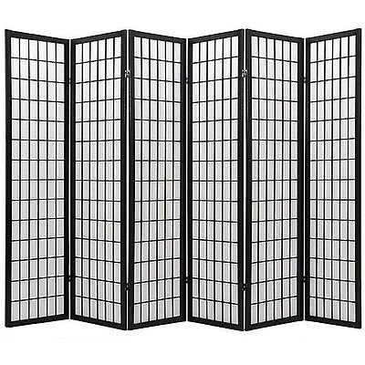 Oriental Style 4-Panel Room Divider Screen with Black Frame - Asian Inspired Folding Privacy Partition for Home, Office & Event Decor