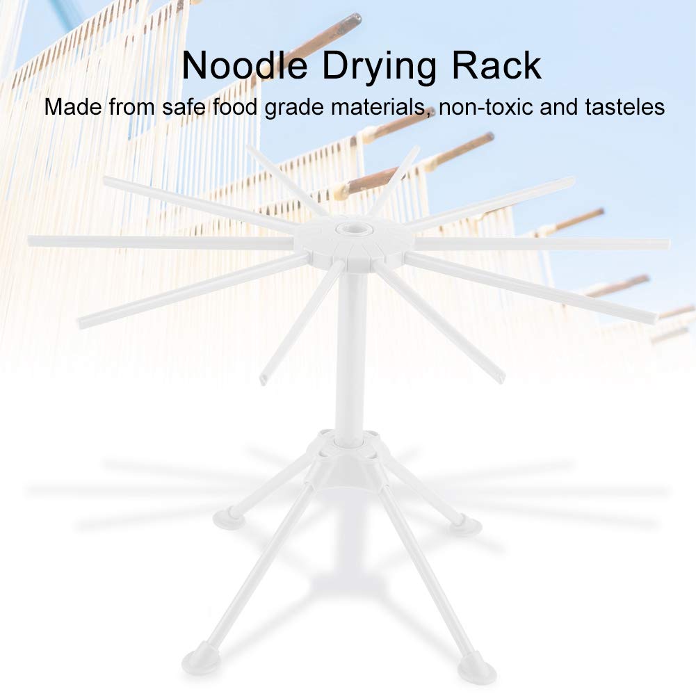 Foldable Plastic Pasta Drying Rack with 10 Bars | Space-Saving Noodle Stand for Spaghetti, Vermicelli & Hollow Pasta | Natural Air Drying Kitchen Tool for Home & Restaurant Use | Perfect for Meal Prep & Italian Cooking