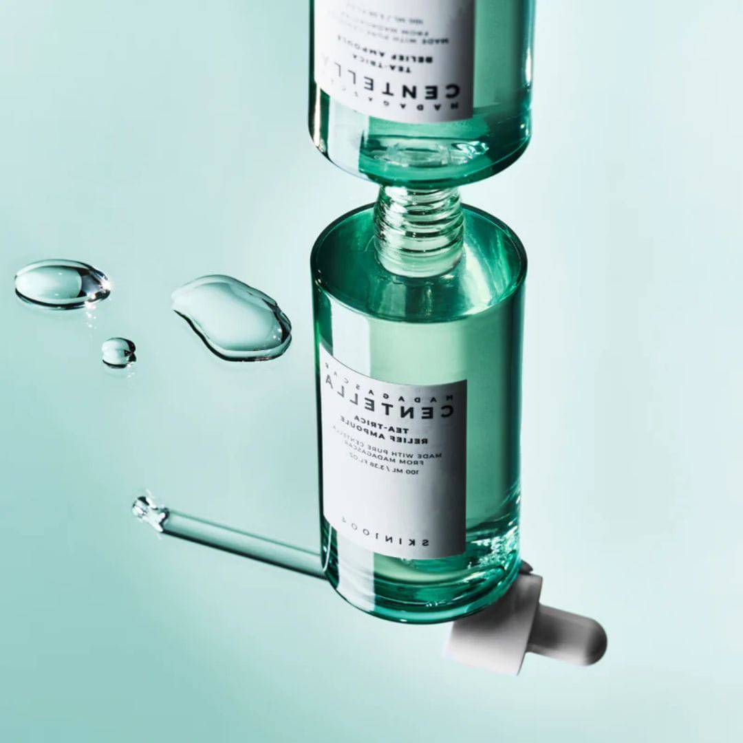 SKIN1004 Madagascar Centella Tea Trica Relief Ampoule - Soothing Serum for Sensitive Skin & Acne Relief - Perfect for Daily Skincare Routine & Post-Treatment Calming