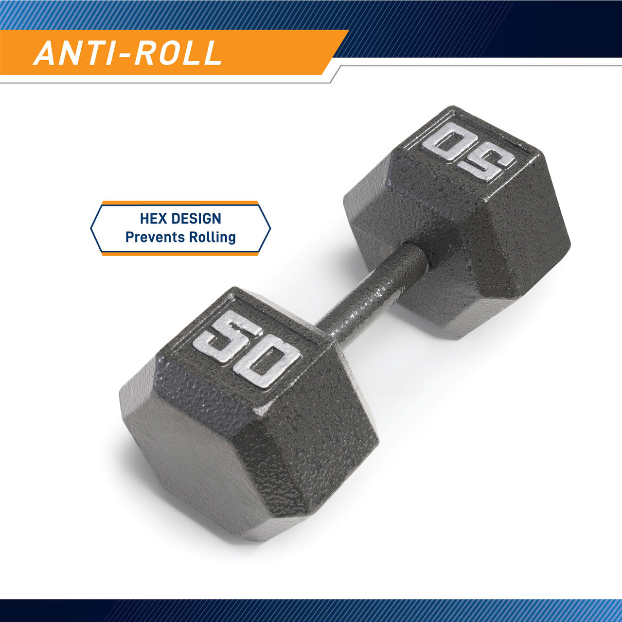 Marcy 50lb Hex Dumbbell Set - Premium Cast Iron Weight for Home Gym & Strength Training | Perfect for CrossFit, Bodybuilding & Fitness Workouts