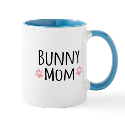 White/Blue Inside - Bunny Mom Mugs