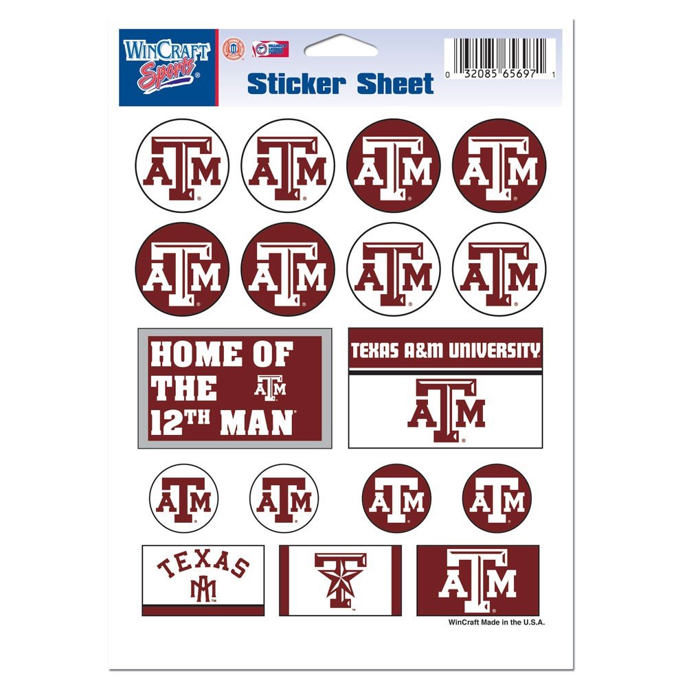 Wincraft NCAA Vinyl Sticker Sheet - Officially Licensed College Team Decals for Laptops, Water Bottles & School Supplies