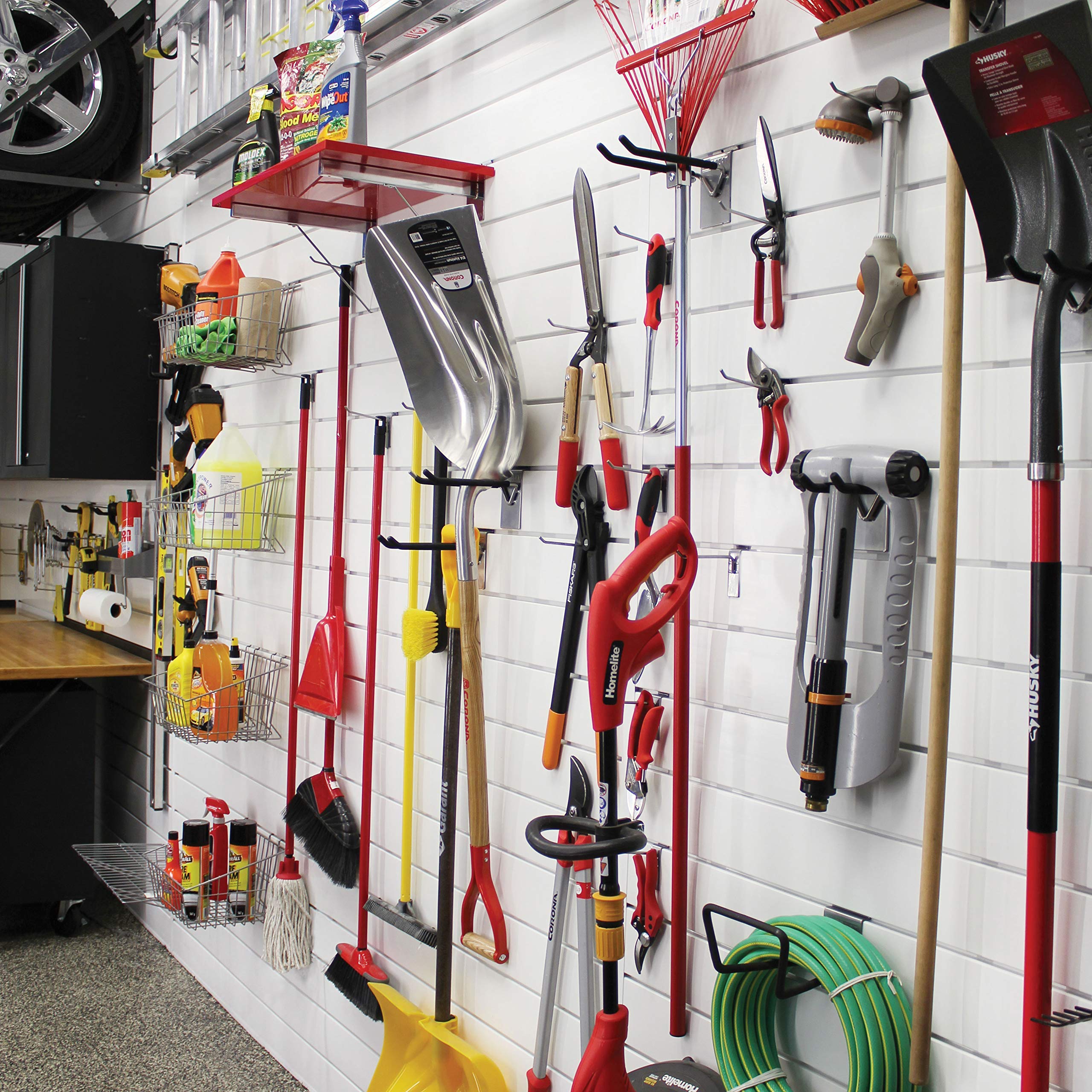 PROSLAT PVC Slatwall Panels for Garage Storage - 2 Pack (8ft x 4ft) White Wall Organizer - 20 Slats, 64 sq.ft Total - Perfect for Tool Storage, Bike Racks & Workshop Organization
