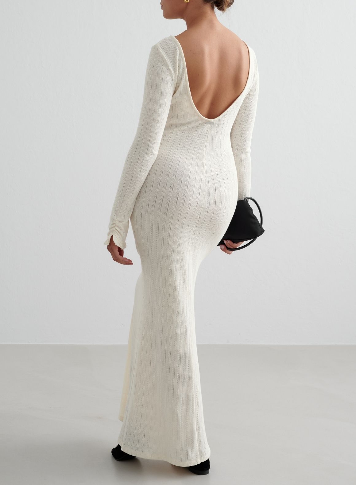 Almond White Pointelle Beach Dress - Lightweight Summer Cover Up for Women, Perfect for Poolside, Vacation & Boho Outfits