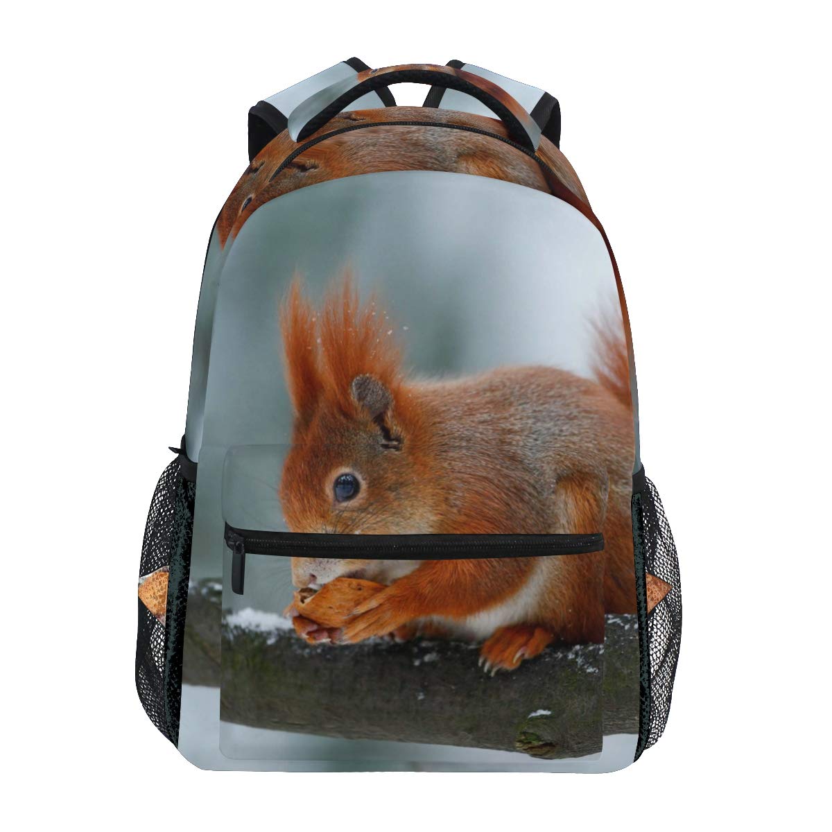 Waterproof Winter Squirrel Print Backpack - 15.6 Inch Laptop Daypack for School, Travel & Work - Durable Unisex Backpack for Teens, Men & Women - Perfect for College, Commuting & Outdoor Adventures