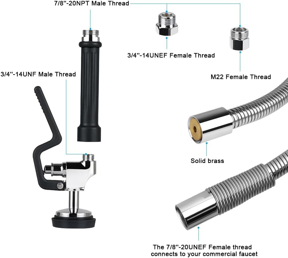 TCEUMIK Commercial Sink Sprayer with 45