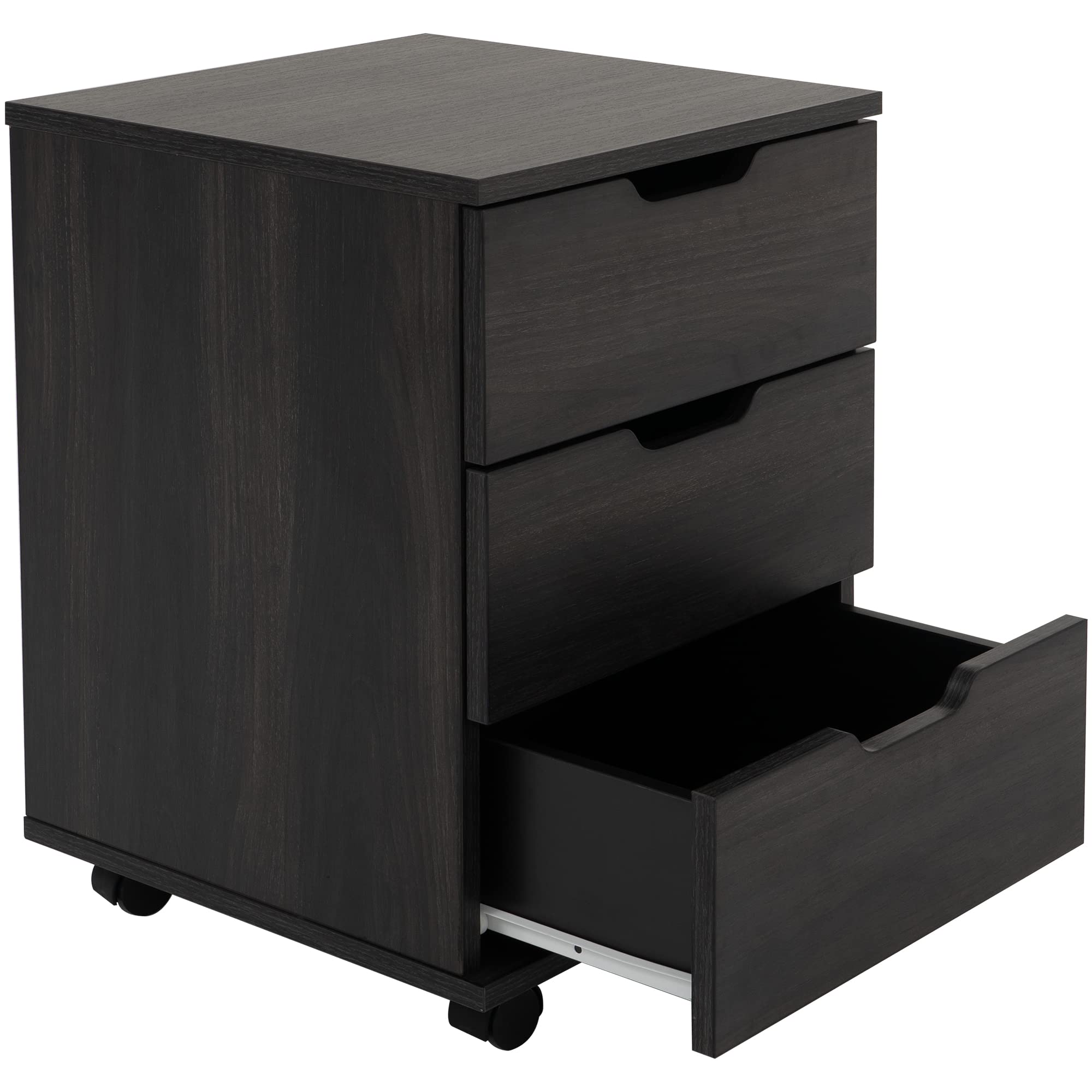 Soohow 3-Drawer Rolling File Cabinet with Wheels - Wooden Storage Organizer for Home Office, Under Desk, Makeup & Dresser - Compact File Cabinet with Smooth-Glide Drawers for Documents, Stationery & Beauty Products