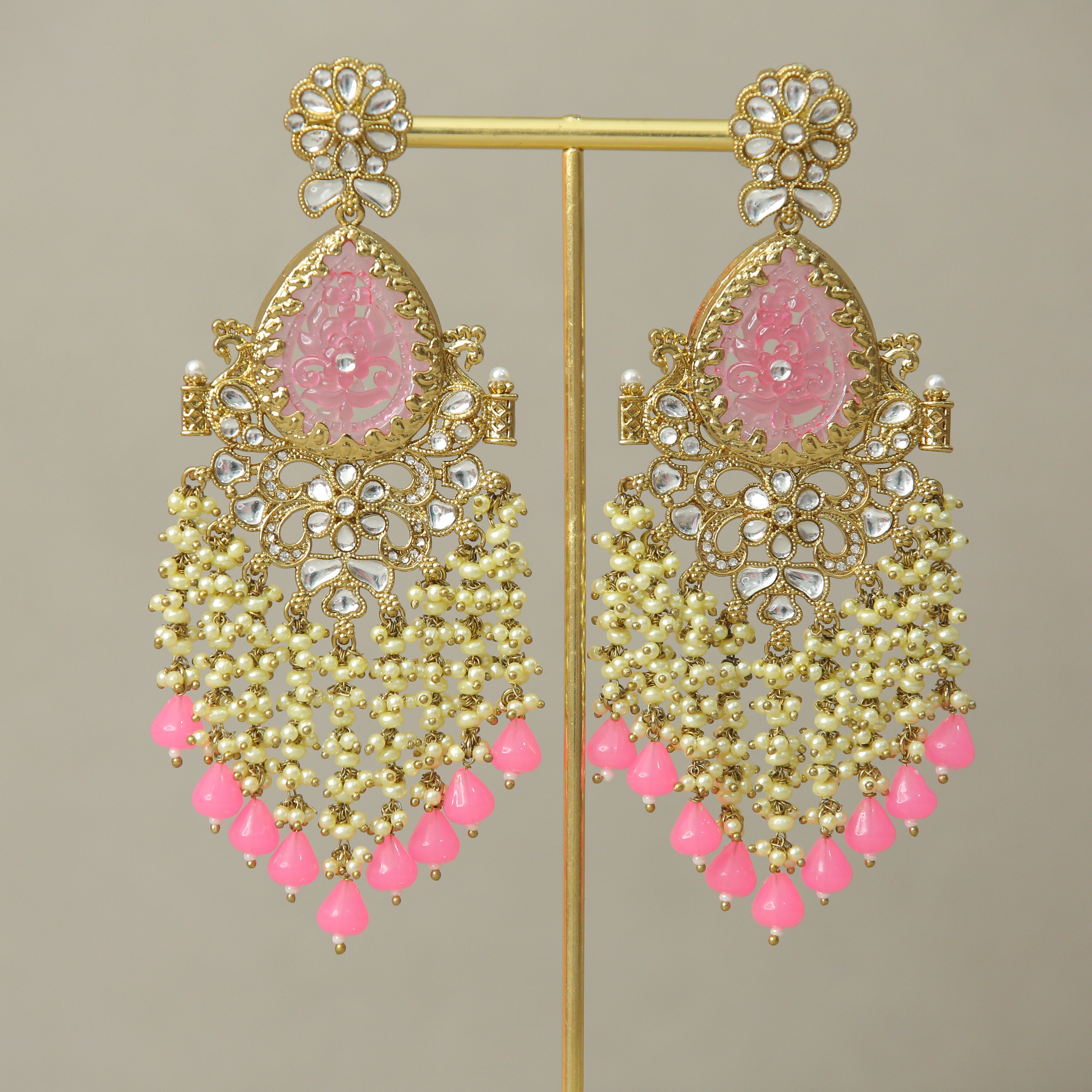 Exquisite Aaradhya Kundan Earrings for Women – Traditional Indian Jewelry for Weddings, Parties & Festive Occasions