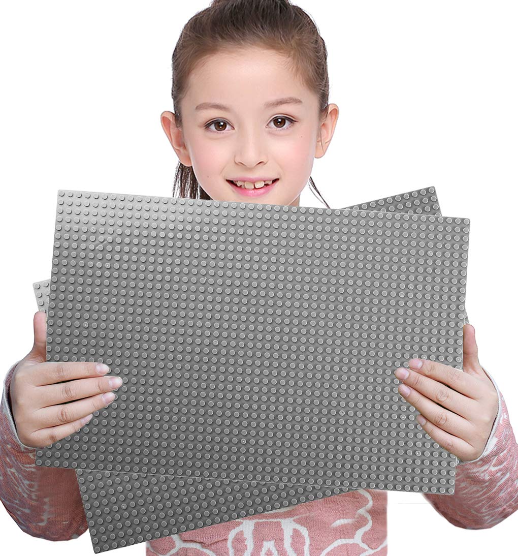 2 Pack 10x15 Building Brick Base Plates - Compatible with LEGO & Major Brands for Kids Architecture Toys & Creative Play