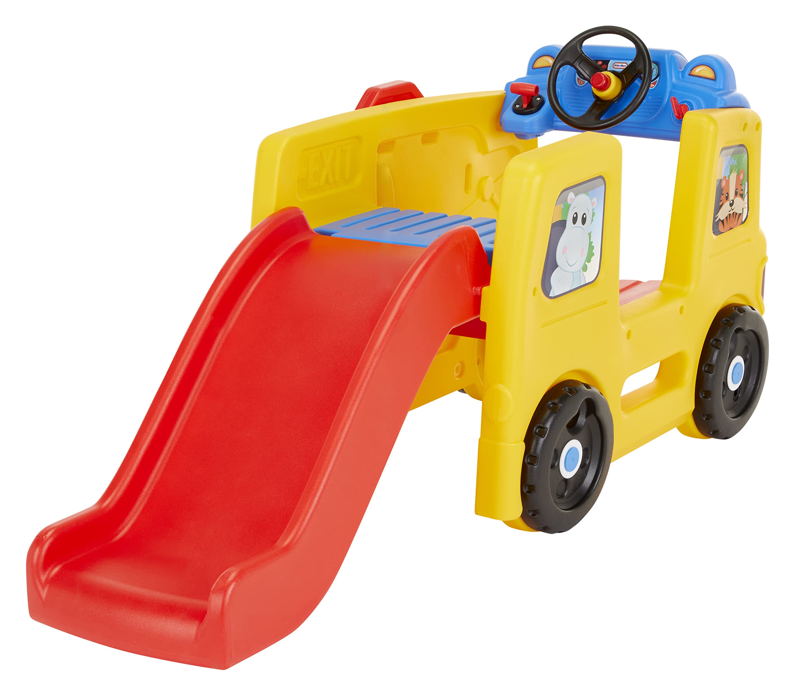 Little Tikes School Bus Climber - Outdoor Playhouse for Kids Ages 2-5 Years | Durable Plastic Slide & Climbing Toy for Backyard, Park, or Daycare Playtime