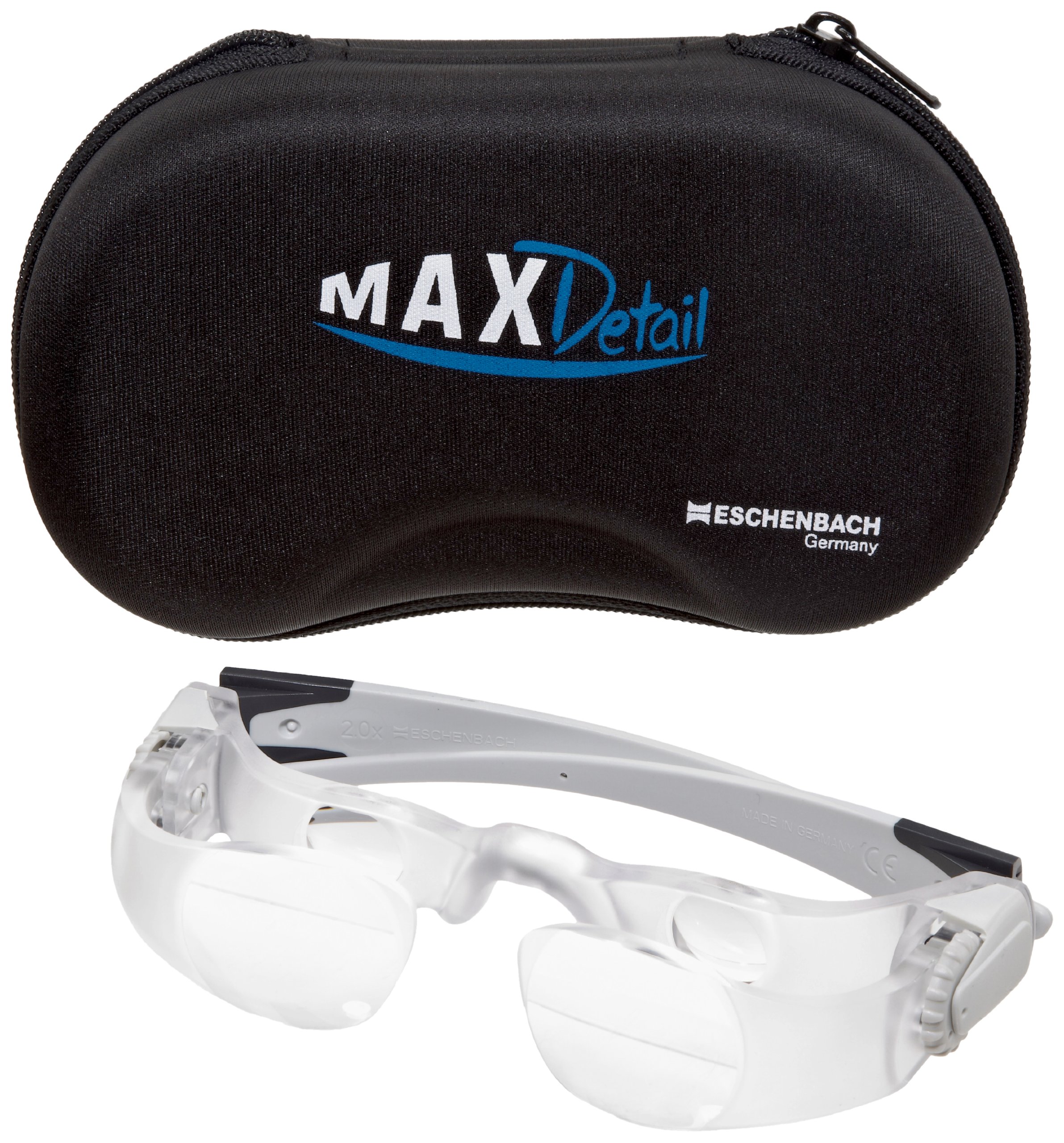Eschenbach 4048347202417 MXDT-16245-01 Focusable Magnifying Glasses for Inspection & Repair - 2X Magnification - Ideal for Jewelry Making, Watch Repair & Electronics Work