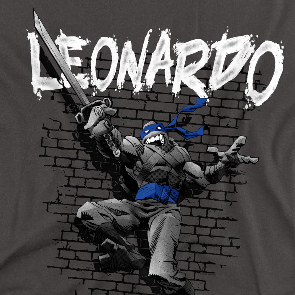 Popfunk Classic TMNT Teenage Mutant Ninja Turtles Unisex T-Shirt for Adults - Leonardo Graphic Tee | Casual Wear, Cosplay & Fan Merchandise