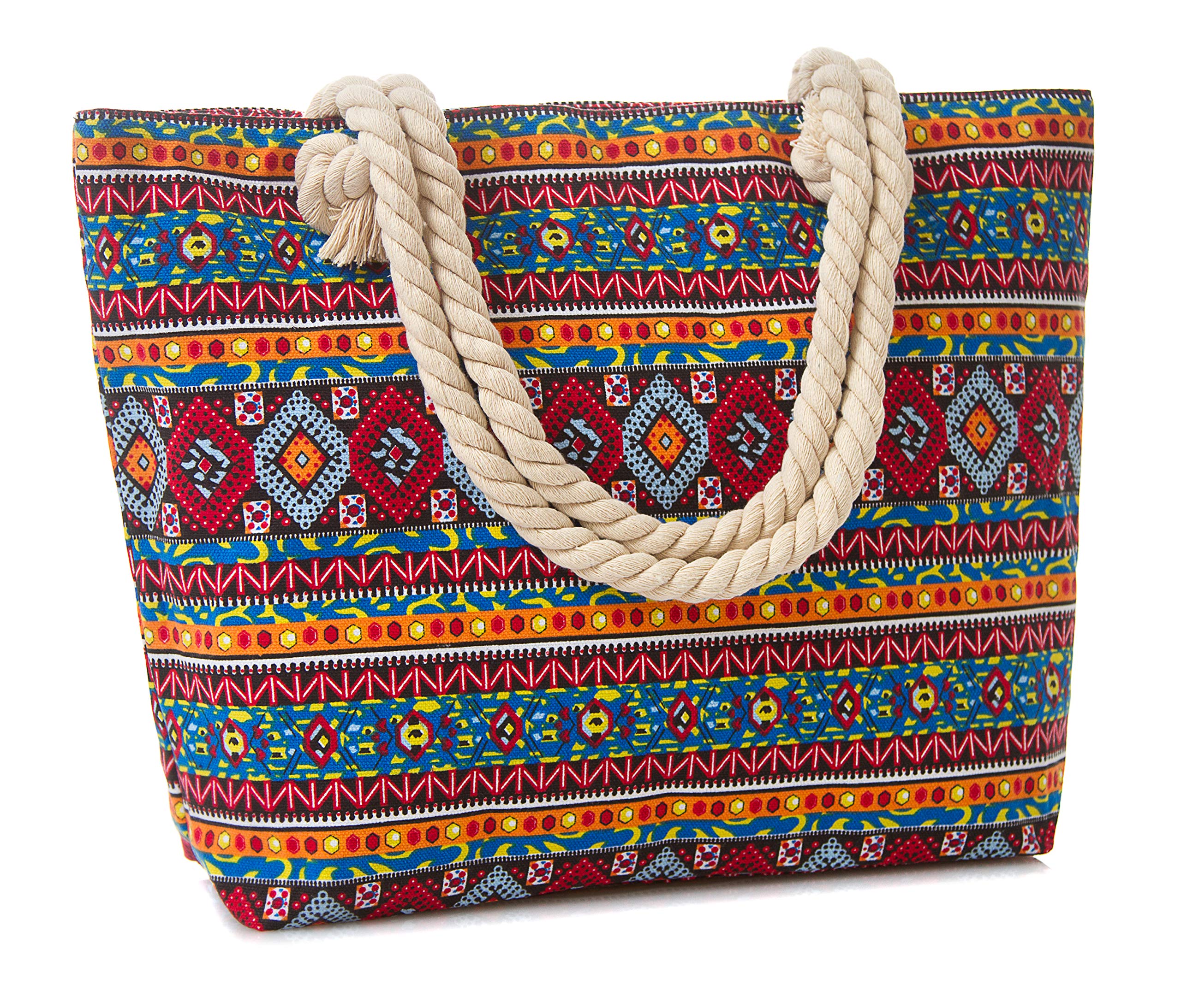 Stylish Waterproof Tote Bag for Women - Large Durable Beach Bag with Zipper - Perfect for Travel, Shopping & Outdoor Activities