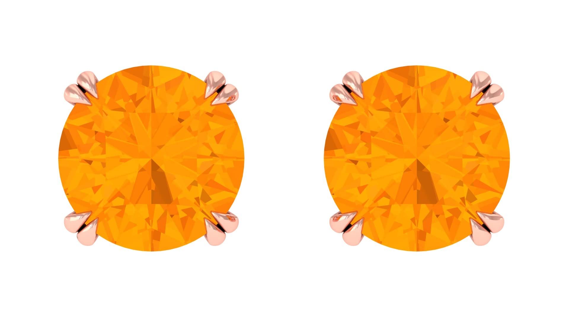 1/2 CT Fire Opal Stud Earrings for Women - 14K Solid Gold Solitaire Earrings | Elegant Gift for Birthday, Anniversary & Special Occasions