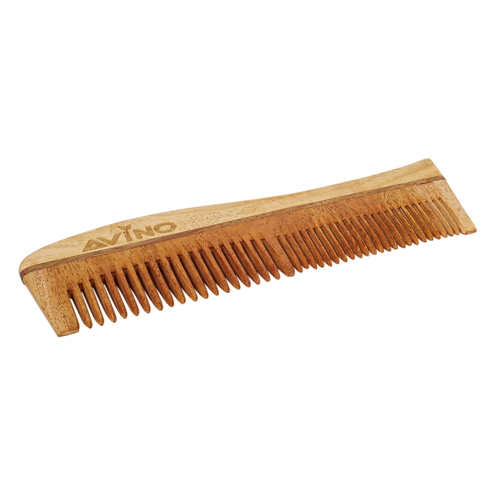 Avino Neem Wood Anti Hair Fall Comb for Women & Men - Natural Hair Growth Stimulator & Scalp Massager - Gentle Detangling Comb for Thin, Thick, Curly or Straight Hair - Perfect for Daily Hair Care Routine & Salon Use