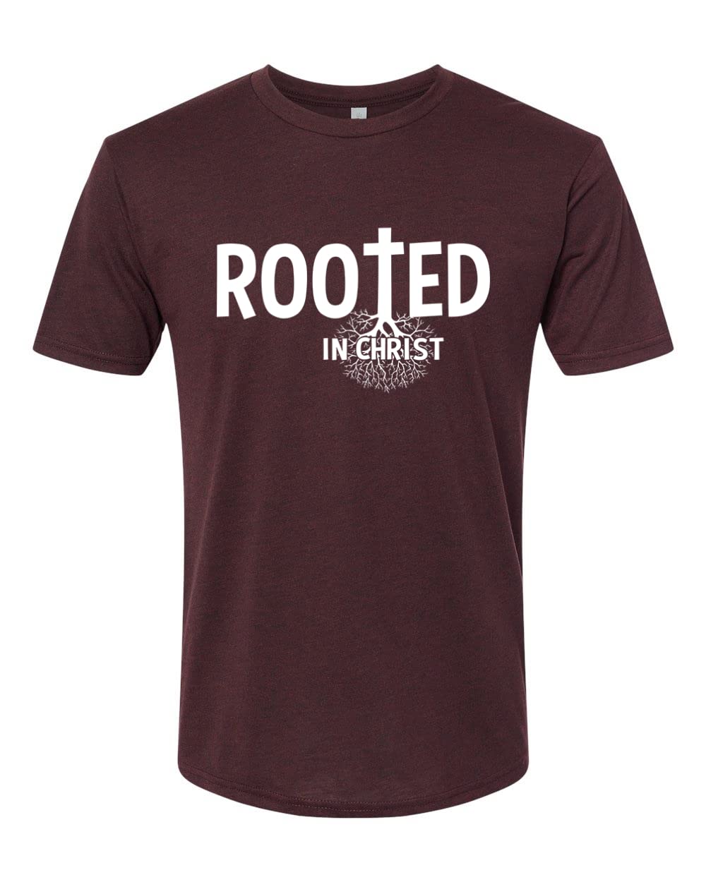 Rooted in Christ Inspirational Christian Men's Premium Tri-Blend T-Shirt - Comfortable Faith-Based Apparel for Church, Bible Study & Daily Wear