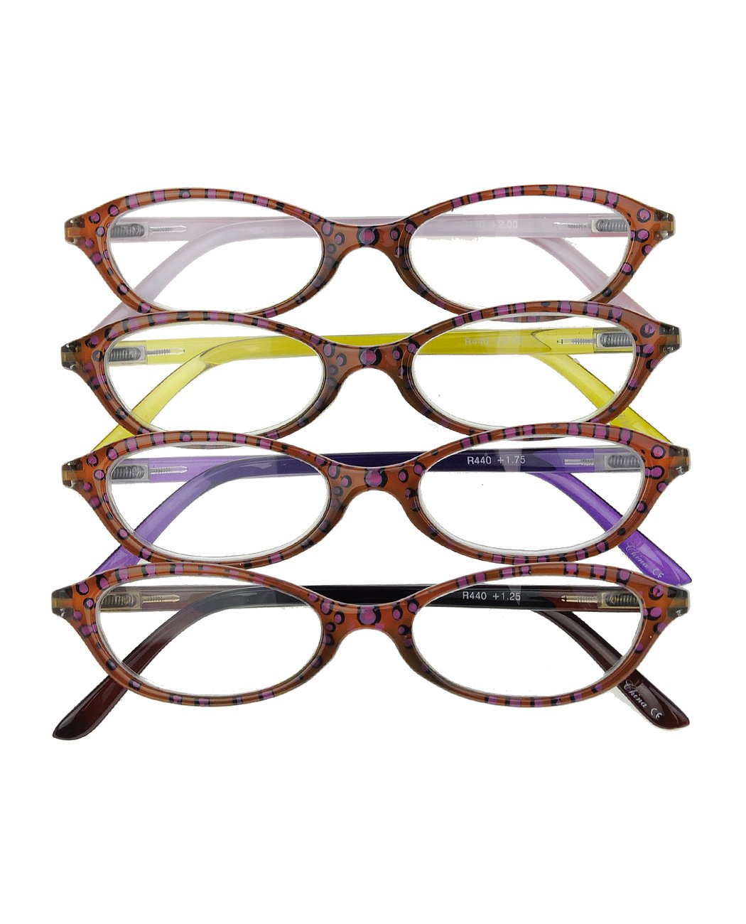 NYFASHION101 Solid Color Oval Reading Glasses for Women & Men - Fashionable Arm Bubble Design for Daily Use