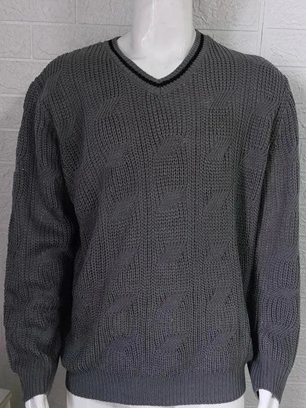 Men's Slim Fit V-Neck Pullover Sweater - Lightweight & Comfortable for Casual Wear, Office, and Layering