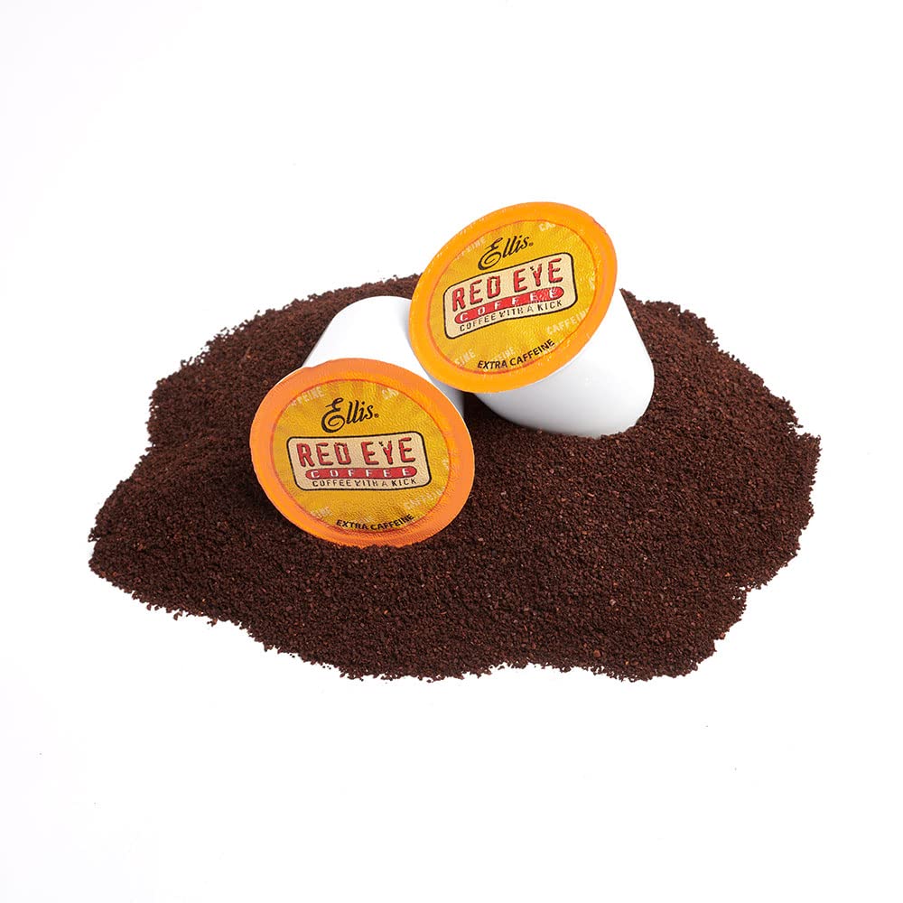 Ellis Coffee Red Eye Dark Roast Pods - 24 K-Cups for Keurig Brewers - Bold Morning Boost