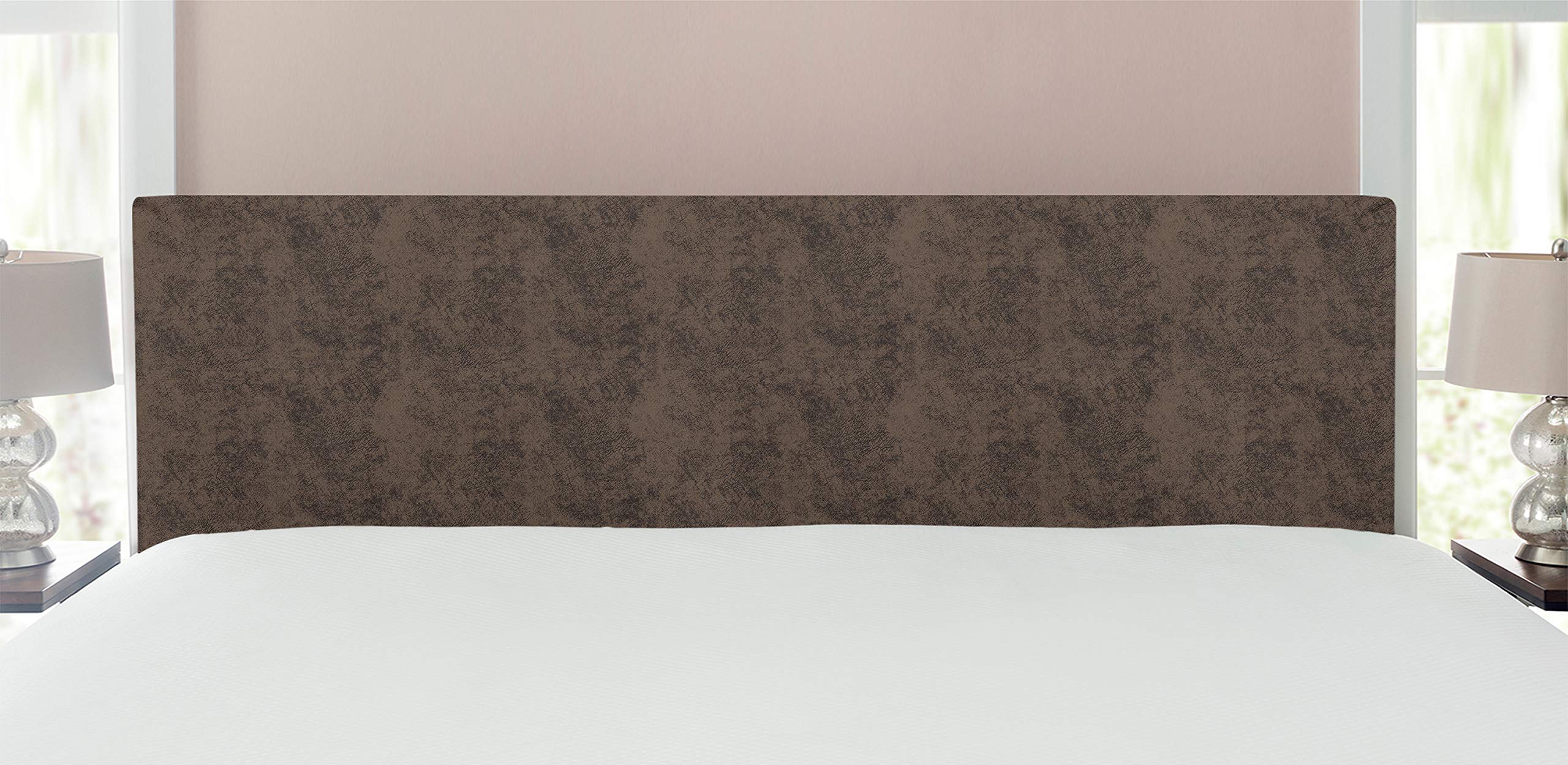 Ambesonne Faux Suede Upholstered Headboard - King Size Distressed Texture Bed Headboard with Memory Foam - Green Brown Decorative Metal Headboard for Bedroom & Dorm Furniture | Perfect for Modern Home Decor & Guest Room Accent
