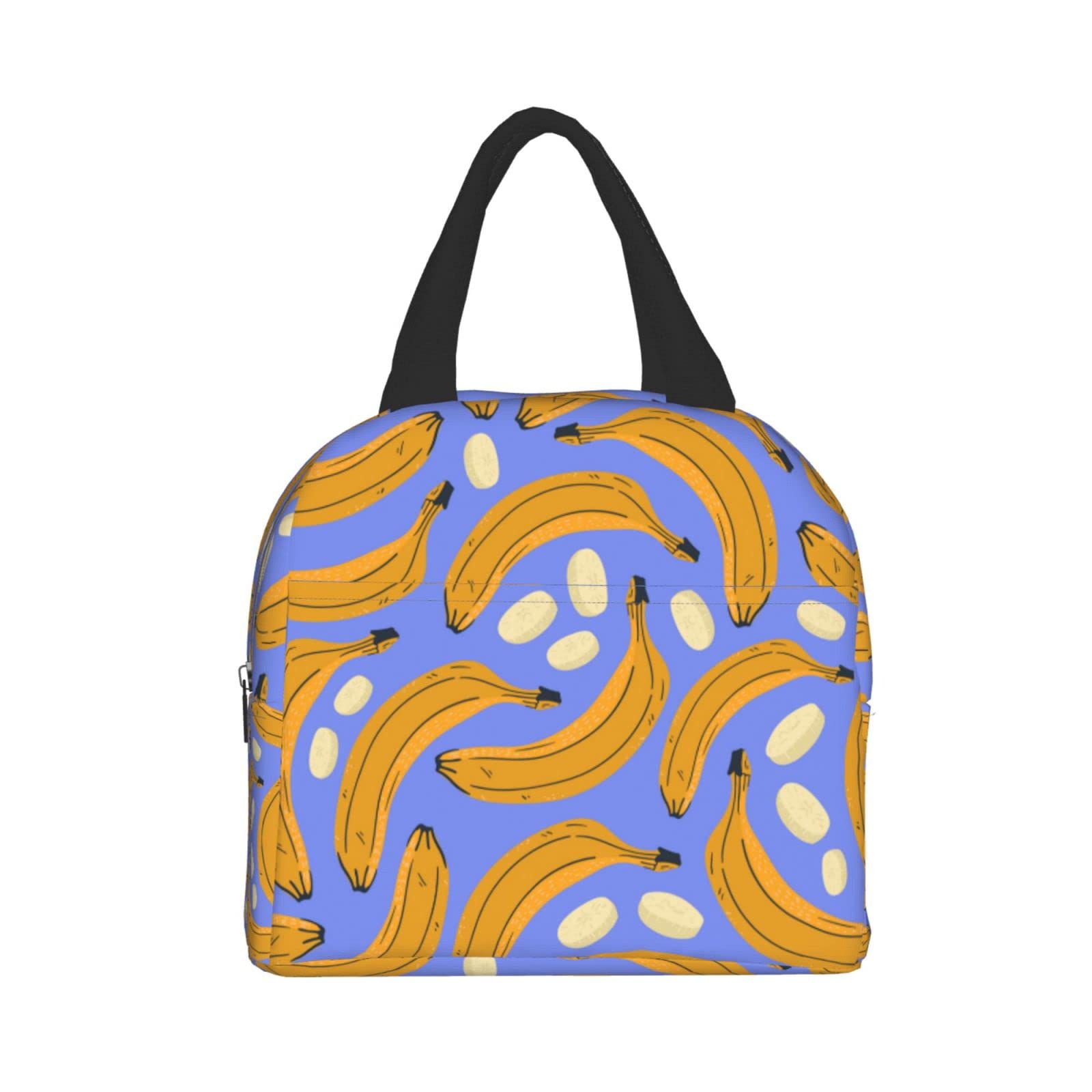 Colorful Banana Print Insulated Lunch Box - Reusable & Portable Meal Container for Men & Women - Perfect for Work, Travel, Picnic & Outdoor Activities