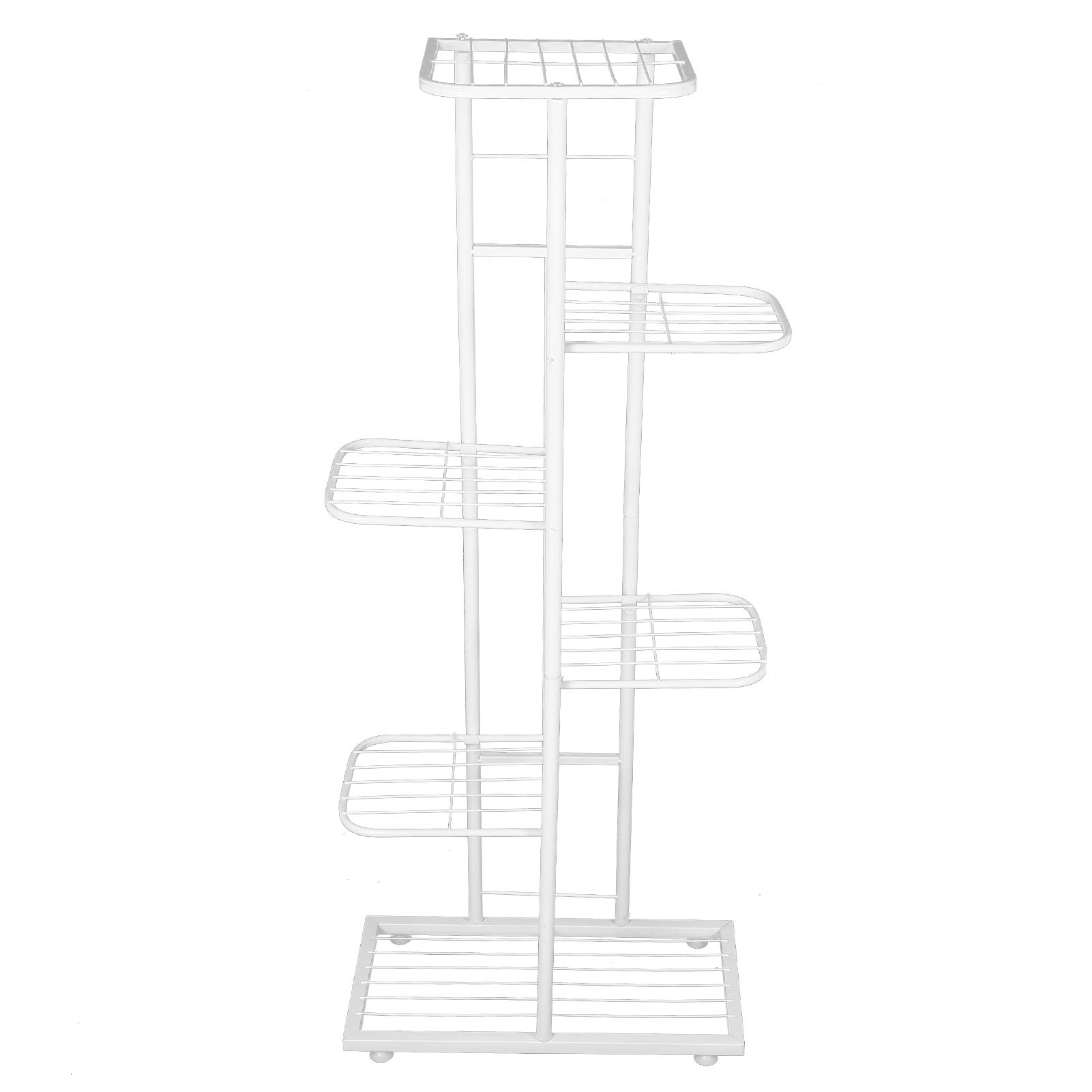 6 Tier Flower Plant Stand - Indoor/Outdoor Garden Display Shelf for Pots, Plants & Decor - White - Perfect for Patio, Balcony, Living Room & Office Decor
