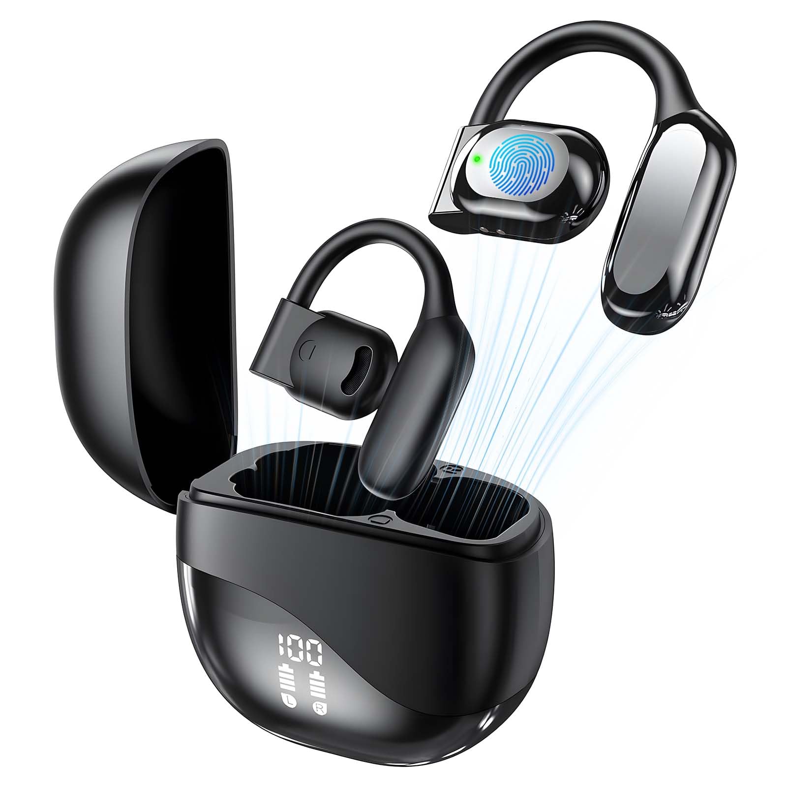 AI Translator Earbuds - 144 Languages Real-Time Two-Way Translation with Noise Cancellation | Wireless Bluetooth Earbuds for Travel, Business Meetings & Language Learning (Black)