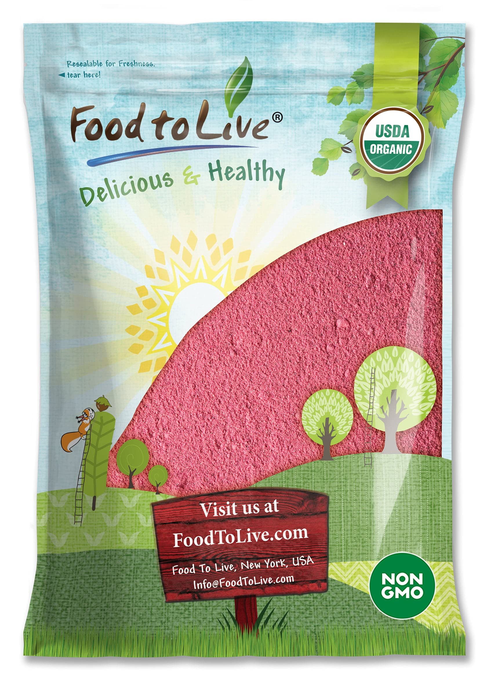 Organic Cranberry Powder 8 lbs - Non-GMO, Unsulfured, Raw, Vegan Bulk Superfood | Great for Smoothies, Baking, Yogurt & Healthy Drinks | Antioxidant-Rich Dried Fruit Powder for Detox & Immune Support