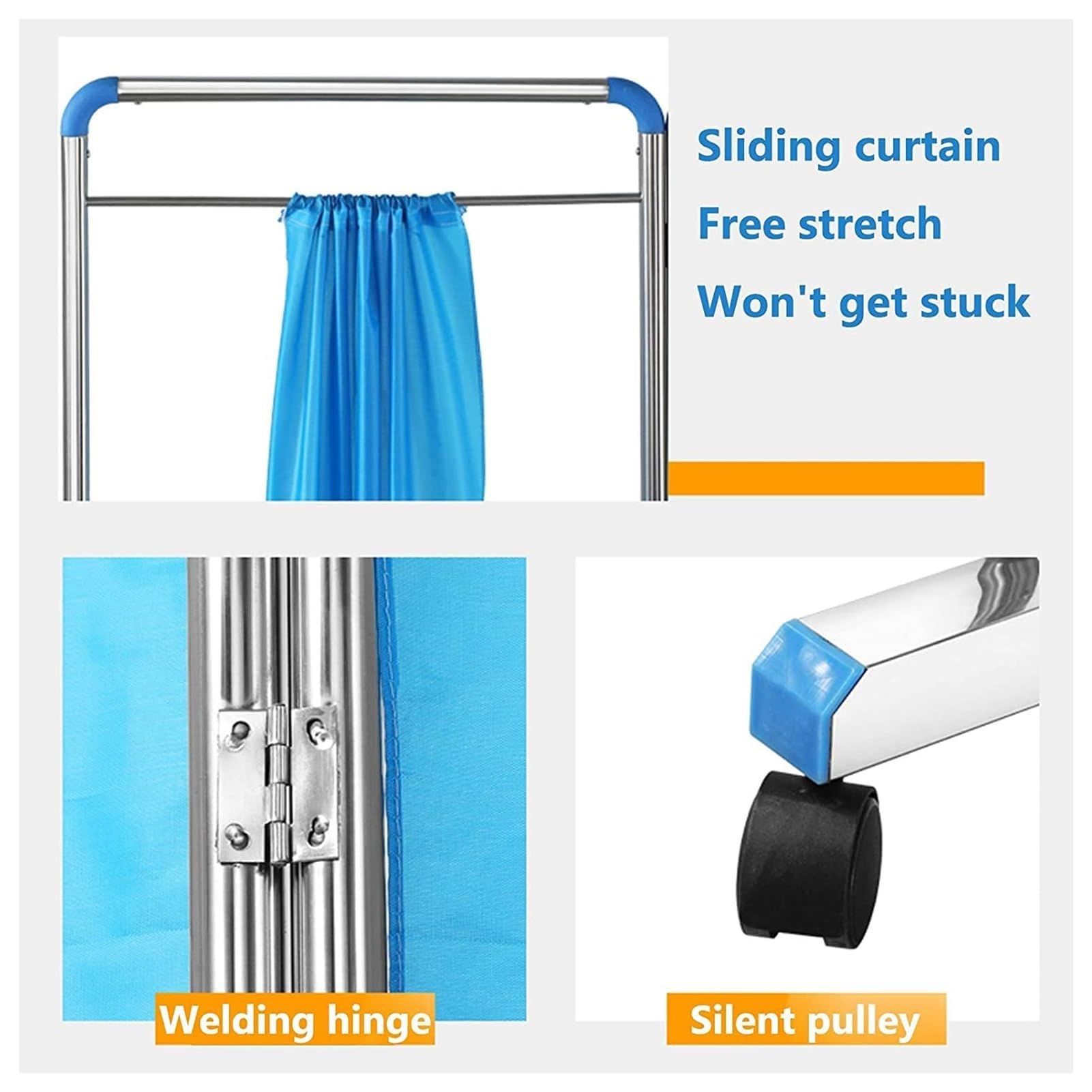3-Panel Rolling Medical Privacy Screen on Wheels - Portable Room Divider for Clinics, Hospitals & Exam Rooms - Foldable Space-Saving Partition - Ideal for Patient Privacy, Waiting Areas & Office Spaces