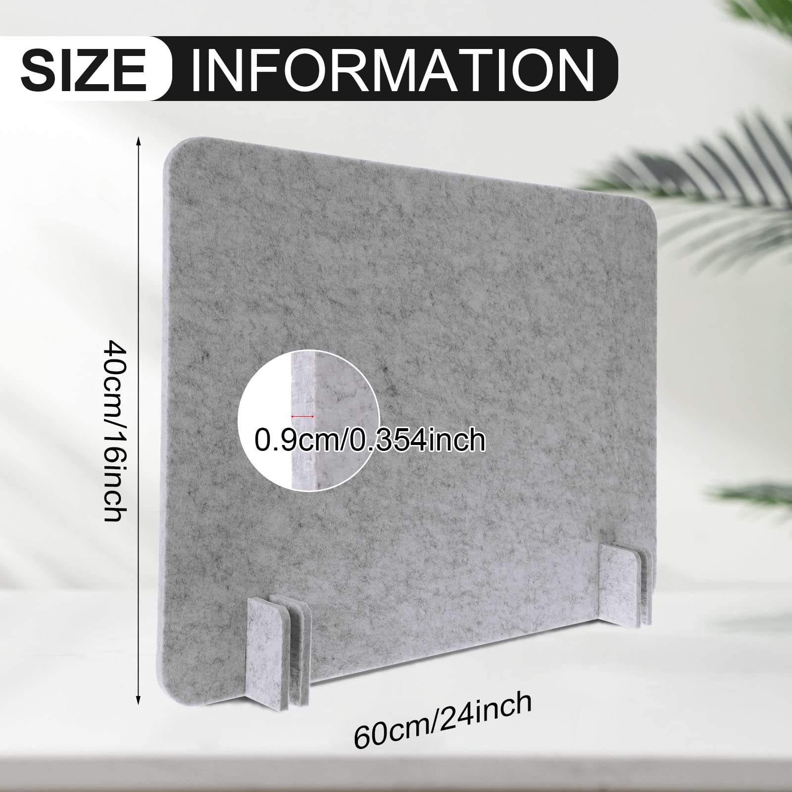 Fabbay 2-Piece Acoustic Desk Privacy Panel Set - Freestanding Office Divider with Noise Reduction, Lightweight Soundproof Partition with Support Feet for Home & Workspace (Silver Gray) - Perfect for Open Offices, Study Rooms & Home Offices