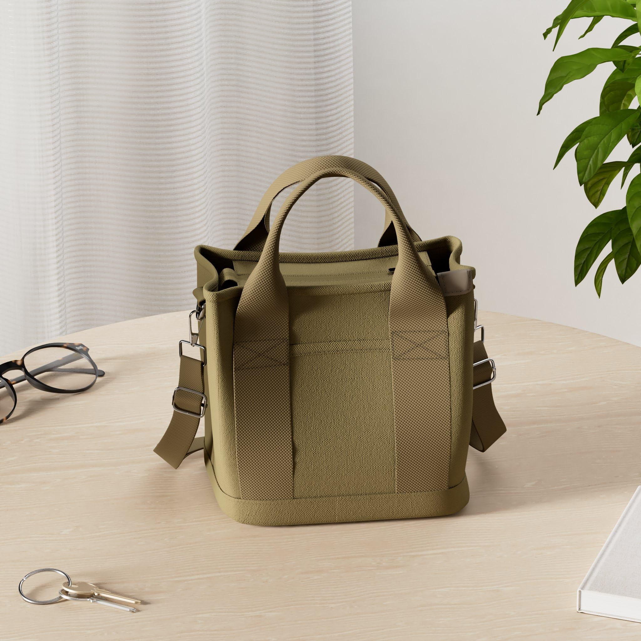 Stylish Canvas Tote Bag with Zipper for Women - Crossbody Shoulder Bag Satchel Hobo Messenger Purse 2024 | Perfect for Work, Travel, Shopping & Daily Use