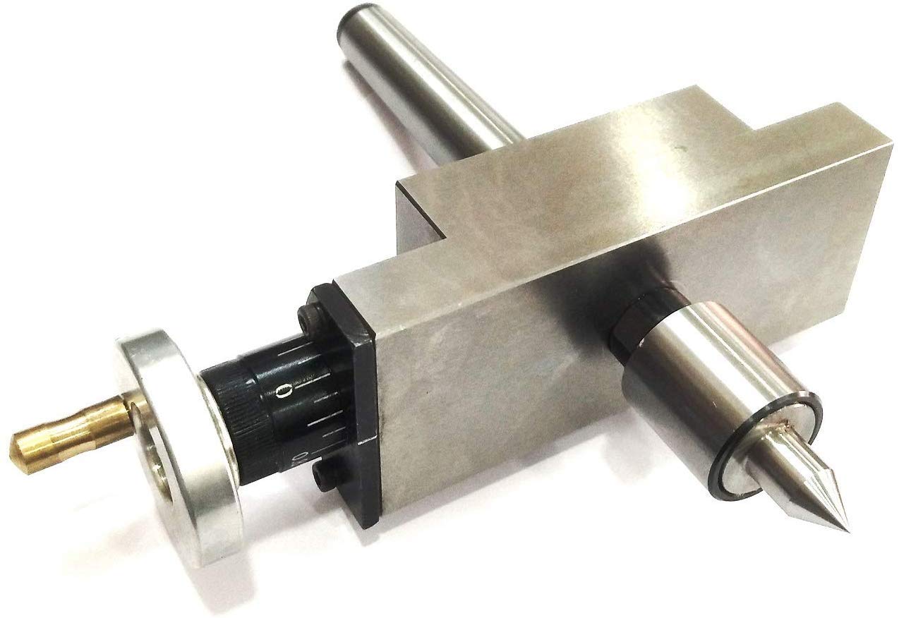 2MT Shank Taper Turning Attachment with Revolving Live Center - Metric Lathe Tailstock Offset Tool for Precision Metalworking & Woodturning Projects