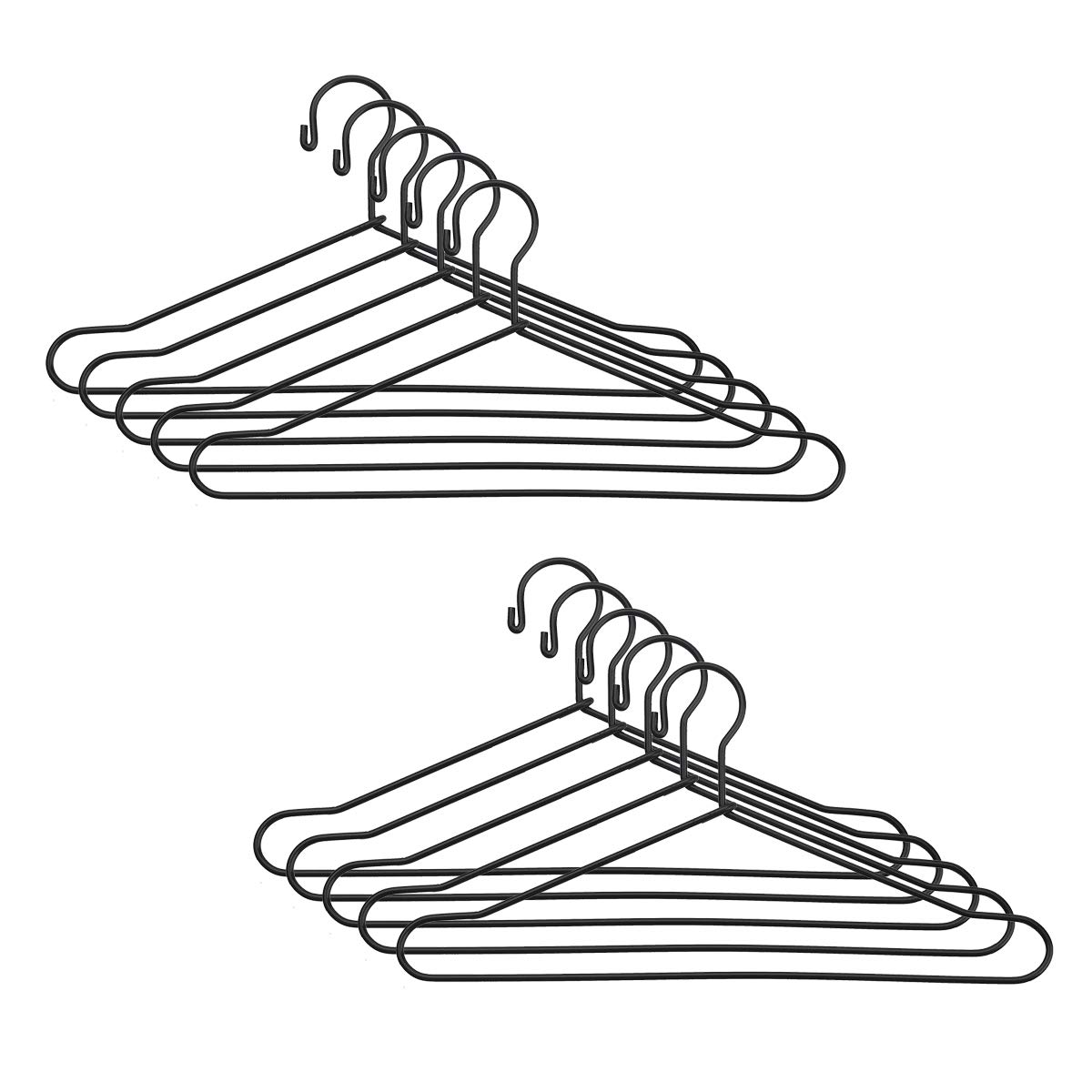 JANOU 10pcs Miniature Dollhouse Clothes Hangers - Small Wire Clothing Rack for Doll Accessories (Black) | Perfect for DIY Dollhouse Decor, Barbie Closet Organizer & Mini Fashion Display