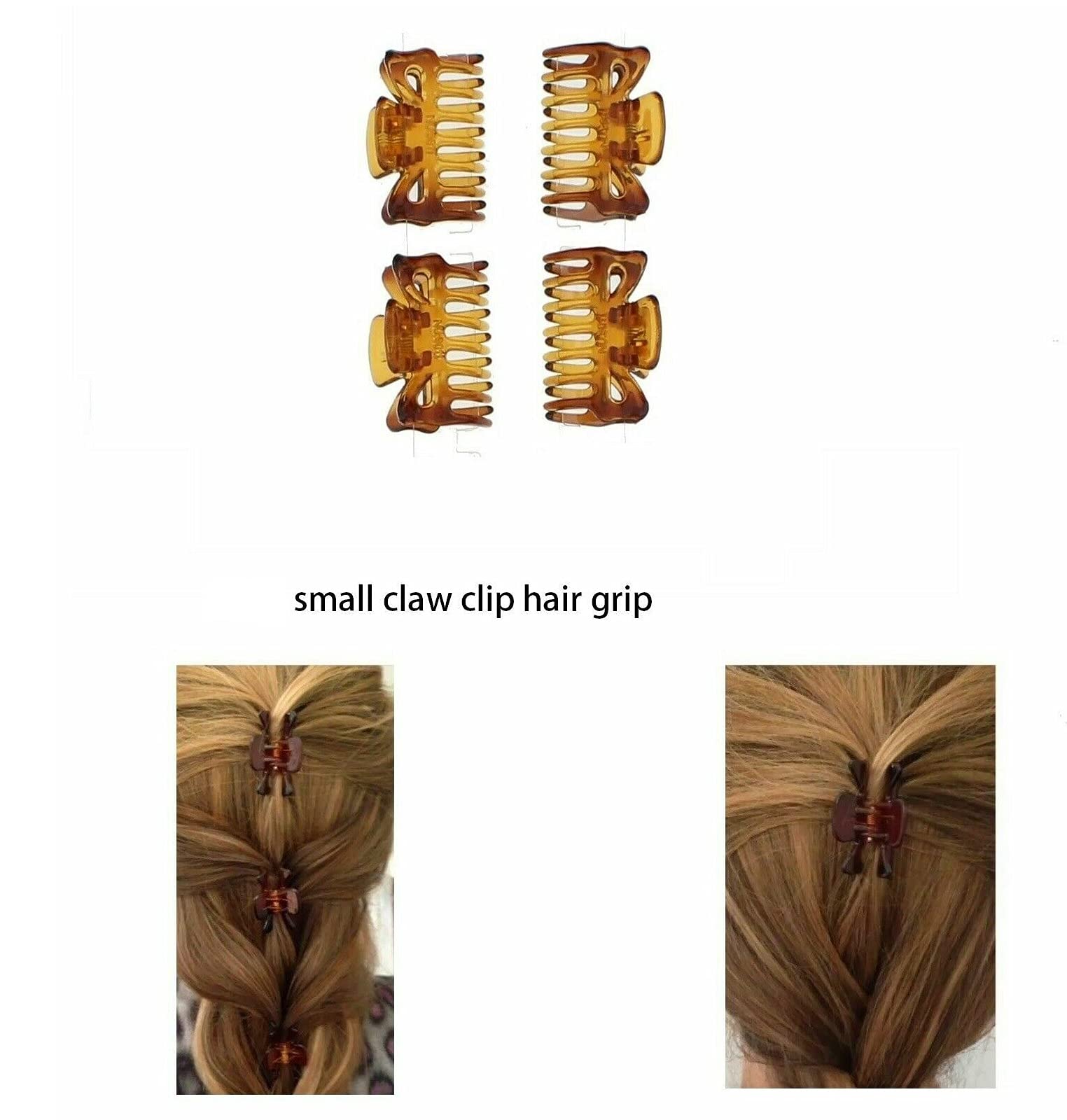 Brown Hair Claw Clips Set of 4 - 1.3 Inch Jaw Grip for Women & Girls - Perfect for Ponytails & Updos