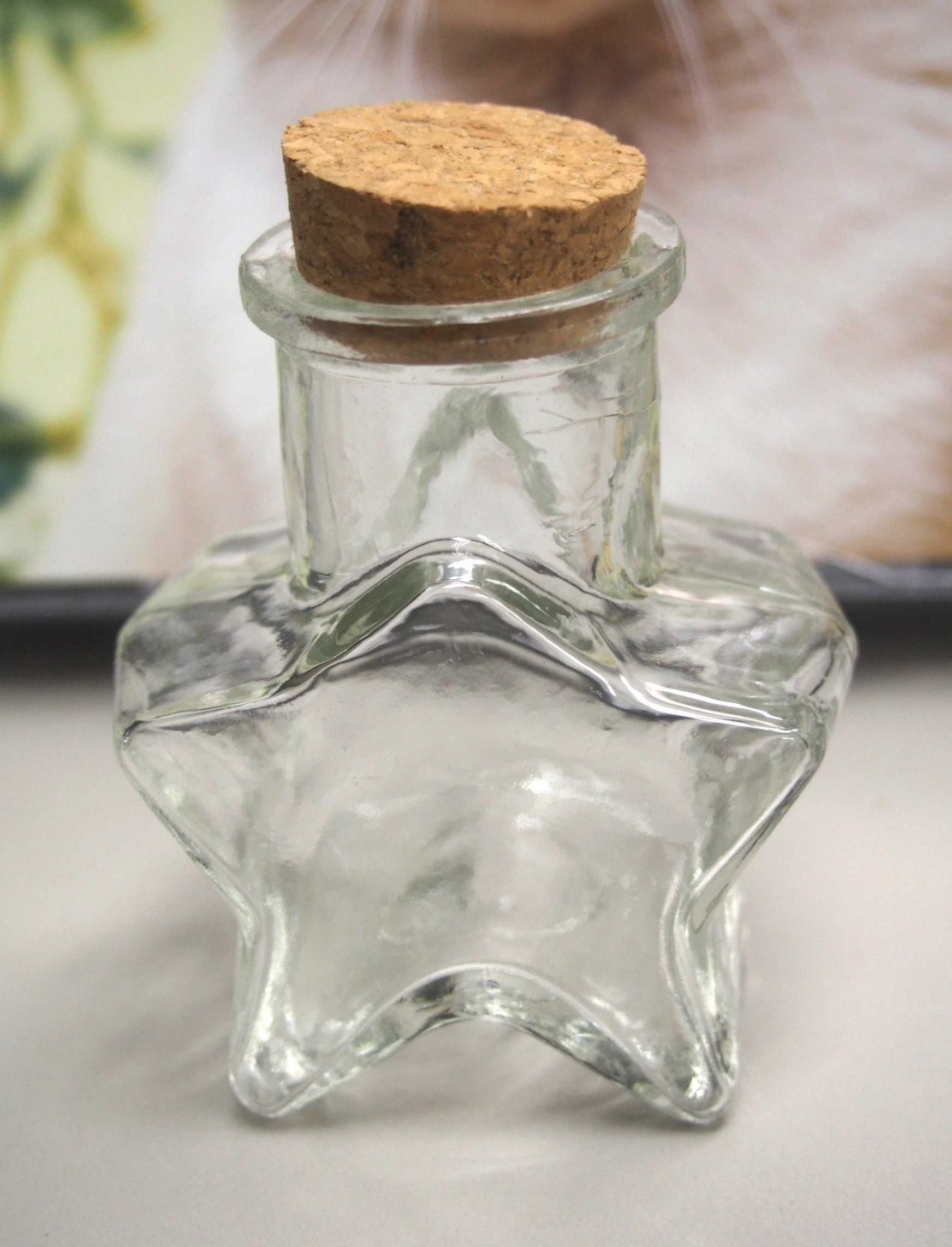 12-Pack Mini Glass Corked Jar Bottles with Star Design (3 Inch) - Perfect for Wedding Favors, Party Decor, DIY Crafts & Gift Packaging